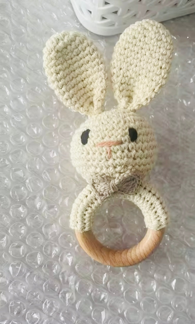 Amigururi - Crochet Rattle – Handmade Cotton Baby Teether
