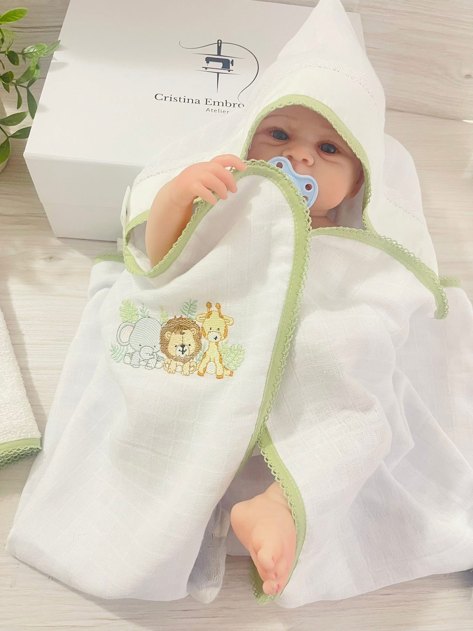 Toalha Fralda para bebê com Capuz Personalizada