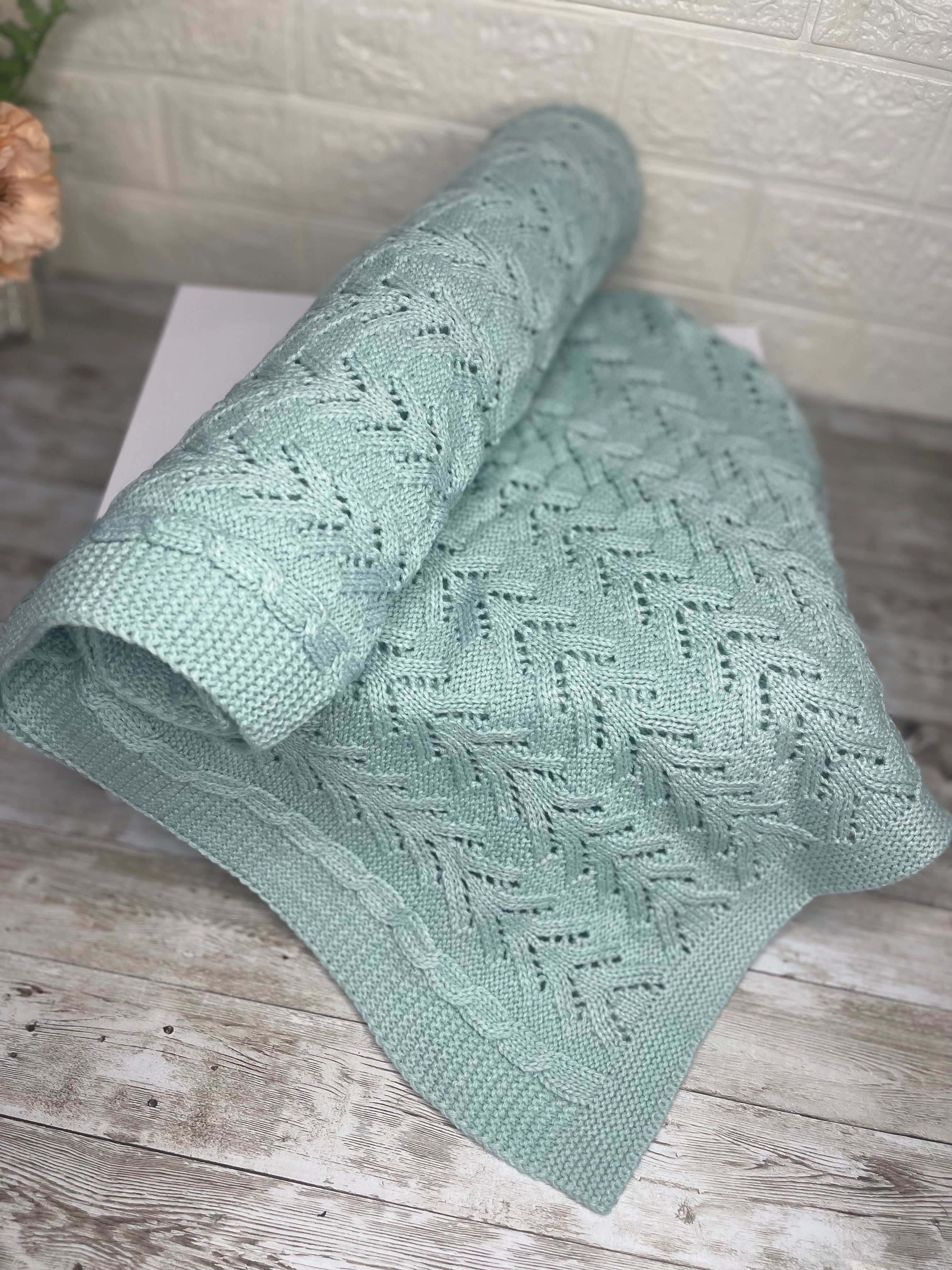 Acqua Green - Baby Blanket Knitted