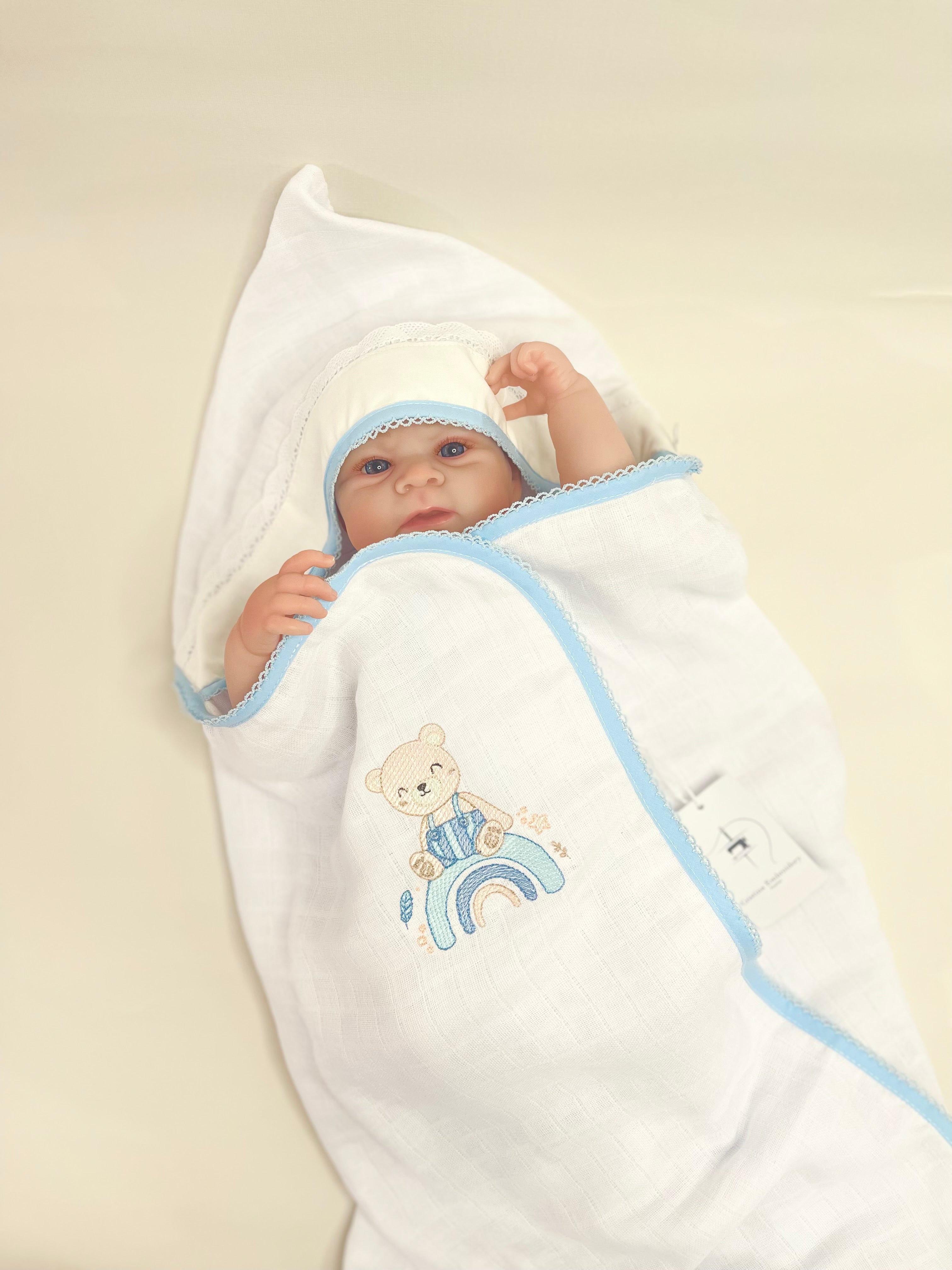 Classic Baby Gift Box - Rainbow Teddy Bear