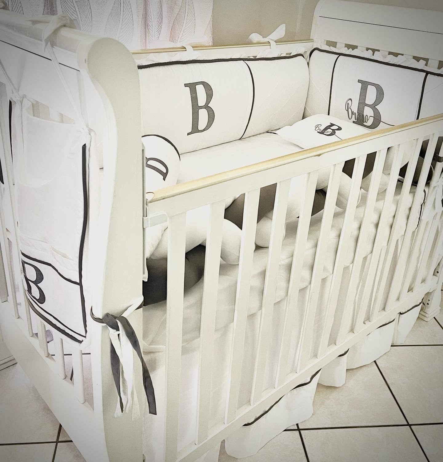 Made -To - Order Complete Customised Embroidered  Baby Crib Set - 9 Piece Luxury Collection (Contact us)