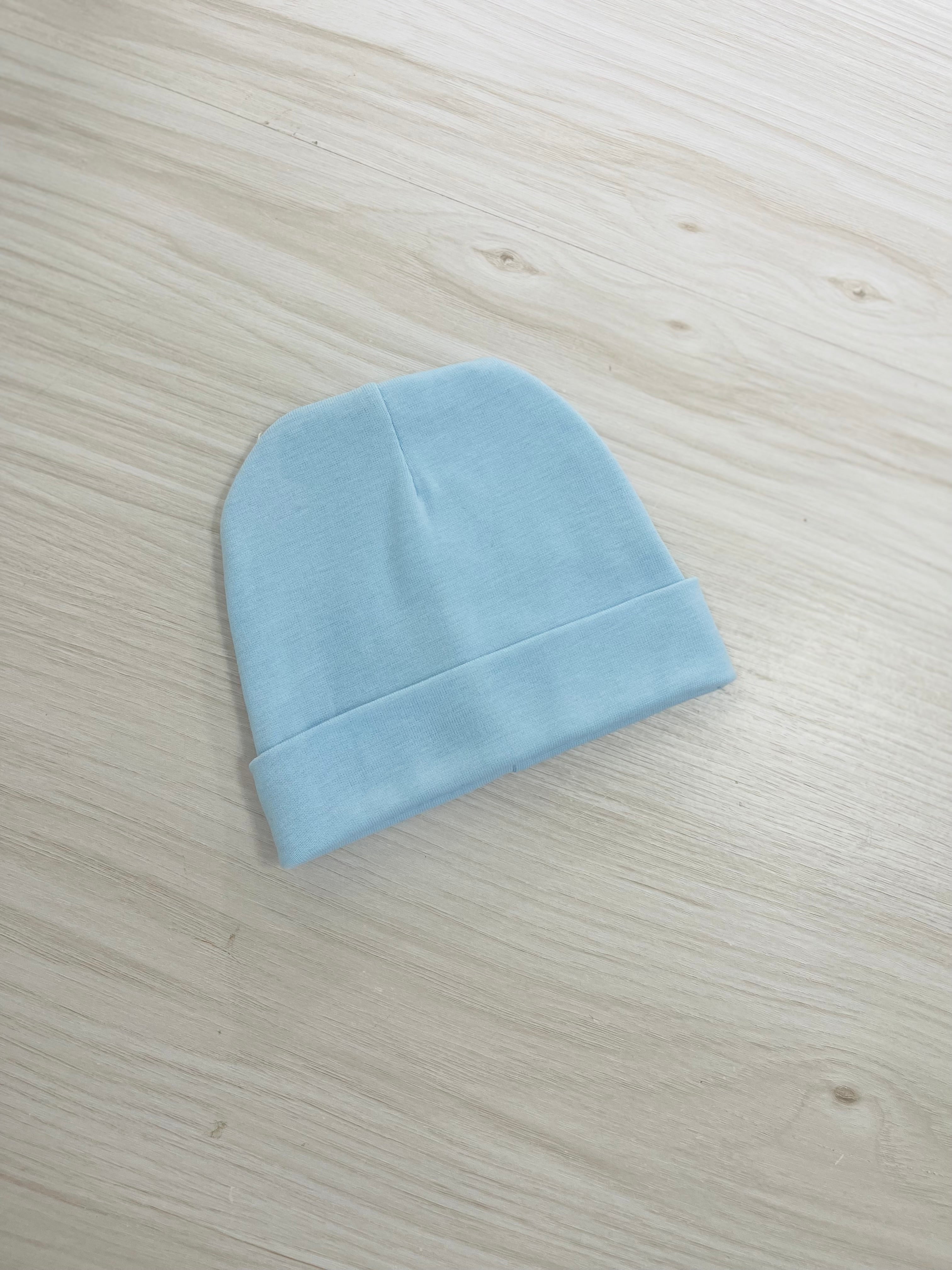 Newborn Beanies Cotton Jersey for Personalisation (Name Personalisation Available – Embroidered)