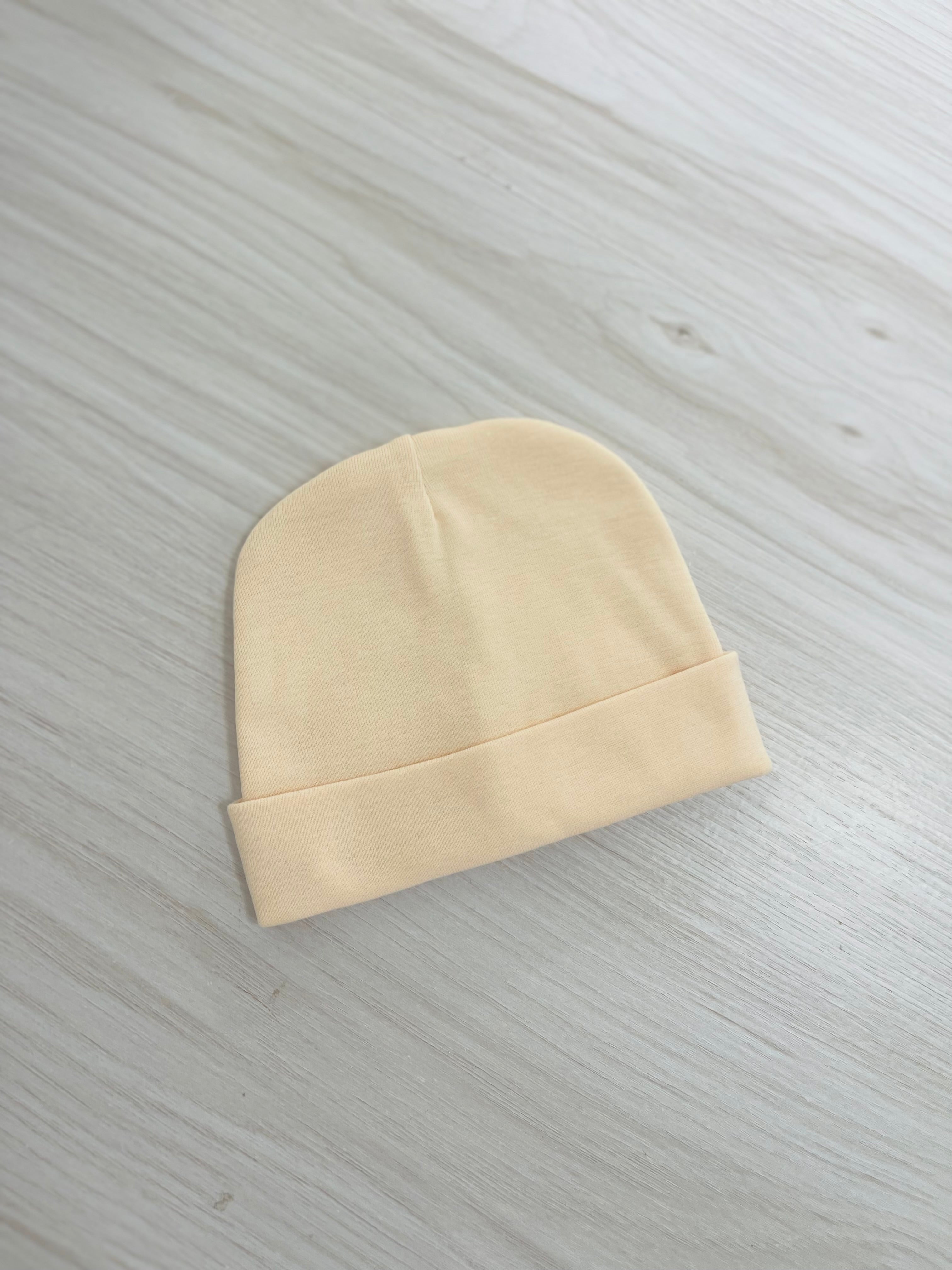 Newborn Beanies Cotton Jersey for Personalisation (Name Personalisation Available – Embroidered)