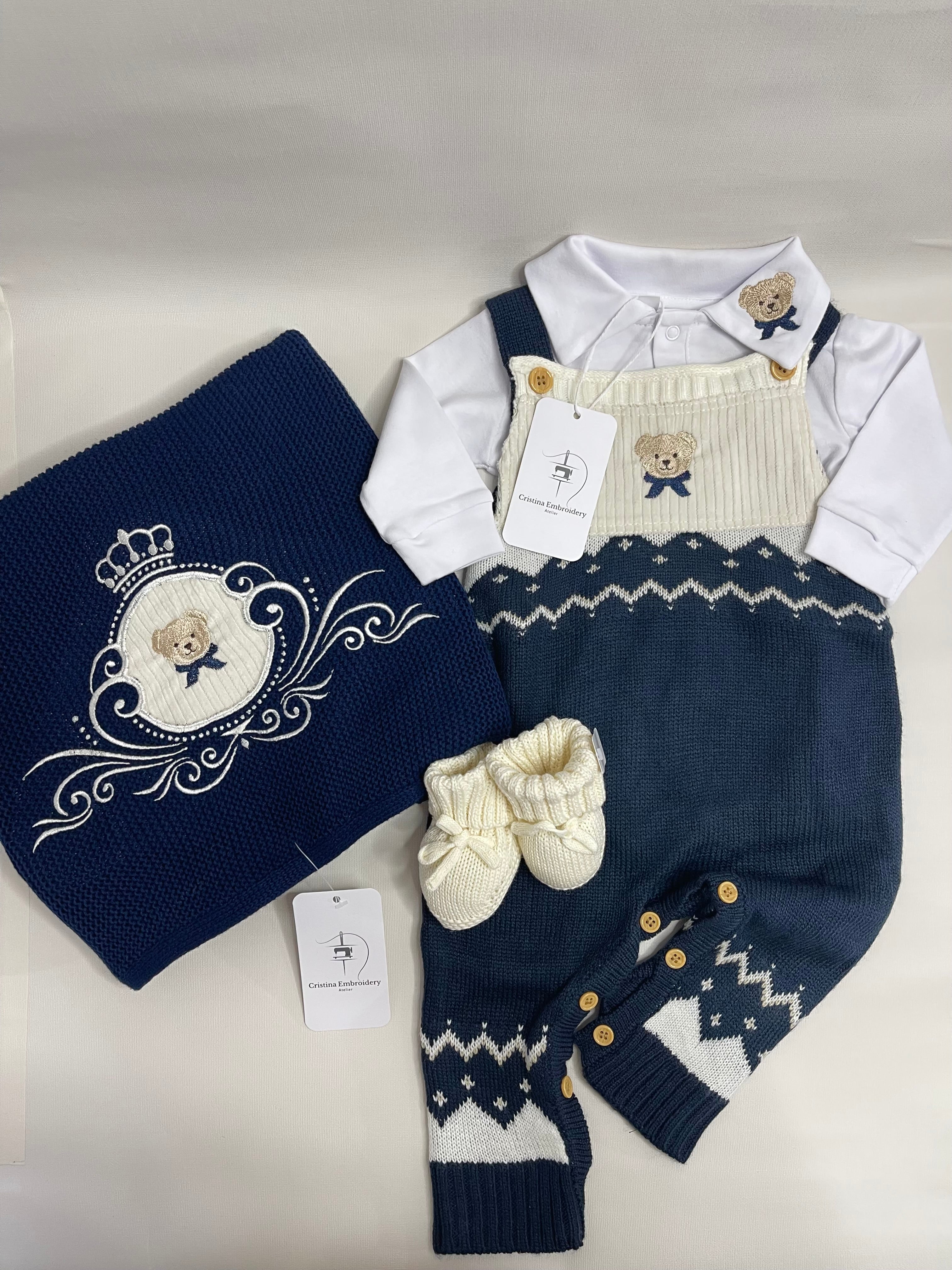Navy Blue - Luxury - Gift Box Vaby Boy / Teddy Bear / 8 itens
