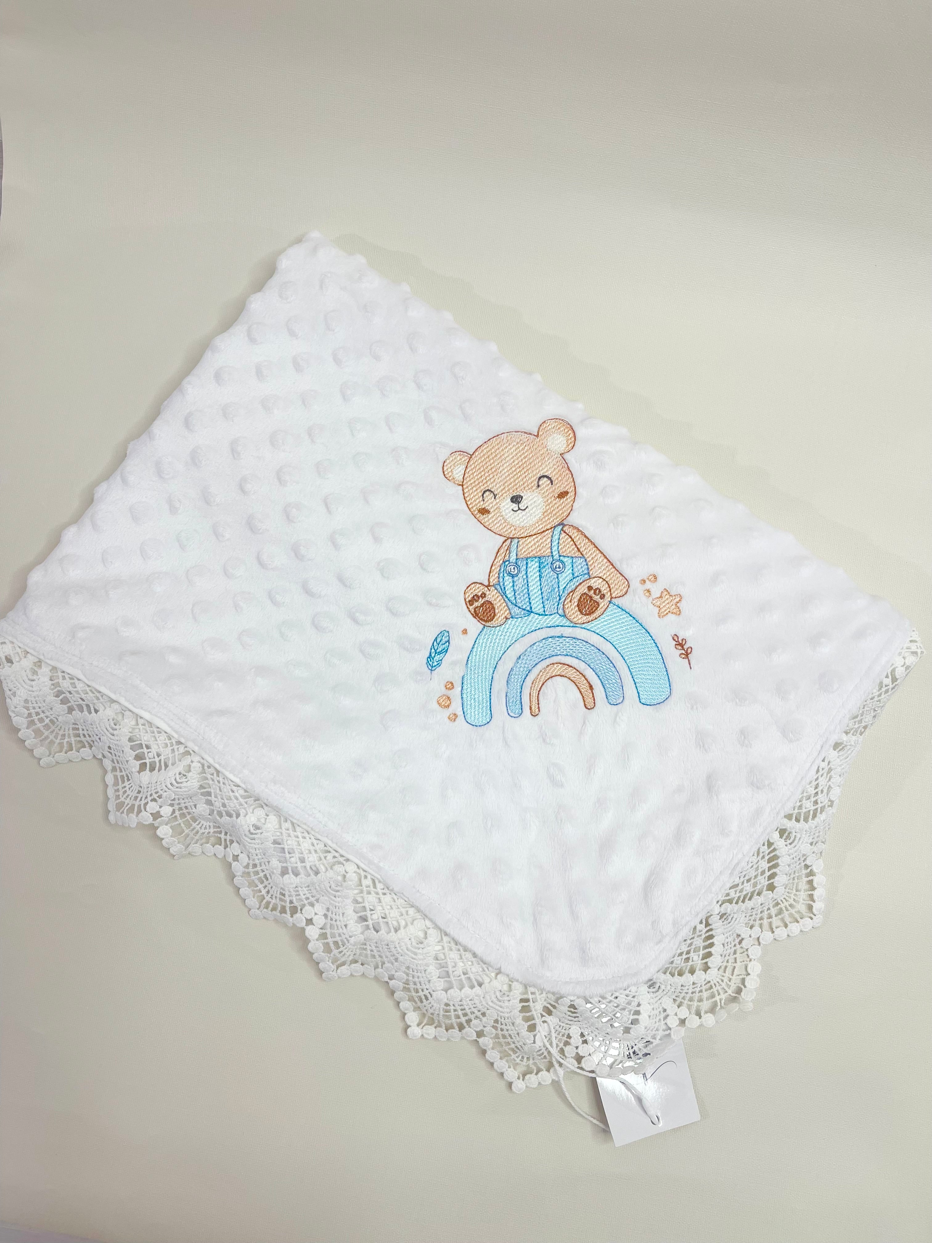 Classic Baby Gift Box - Rainbow Teddy Bear
