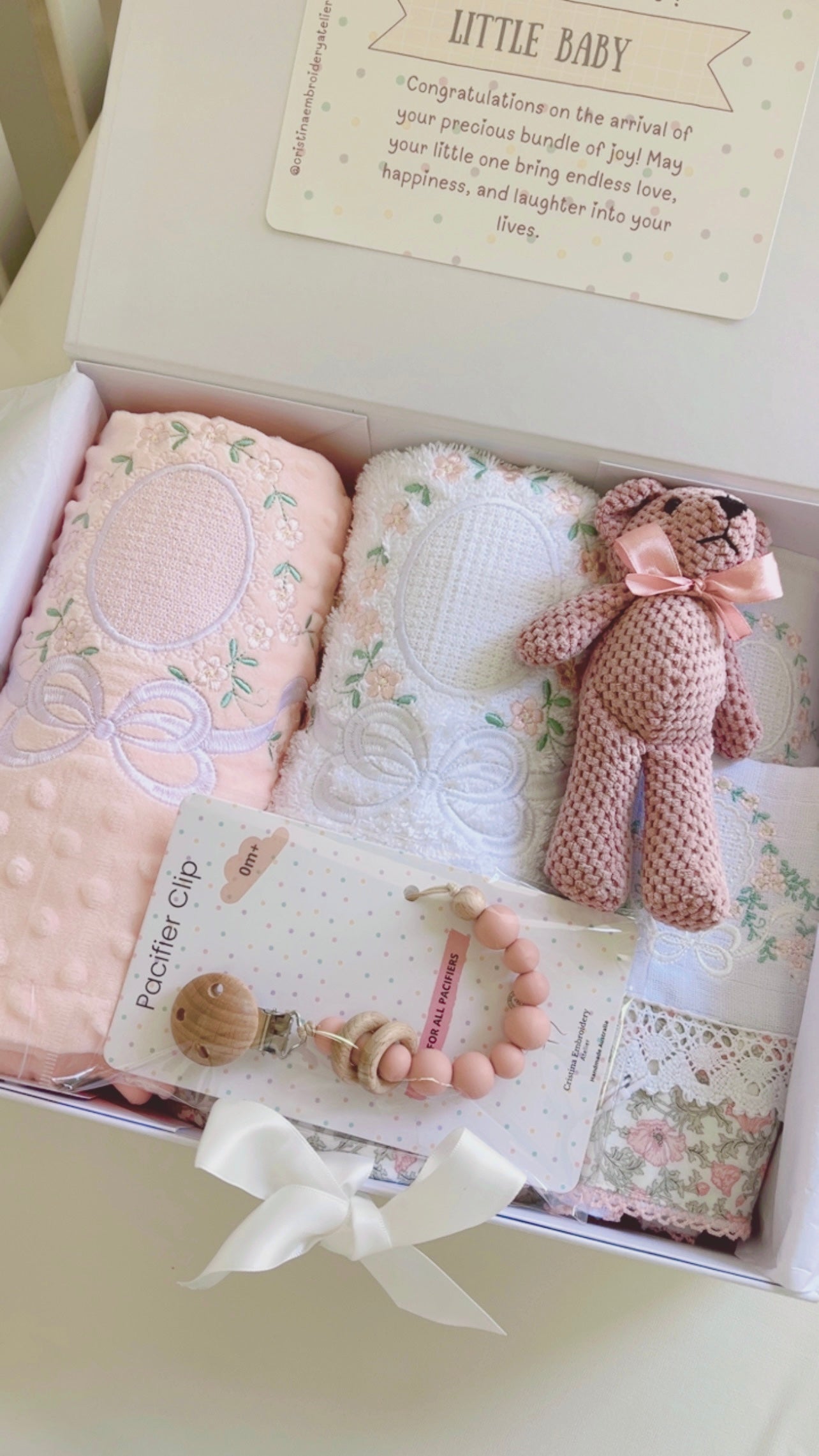 Sweet Salmon Baby Girl Gift Box -  6 items