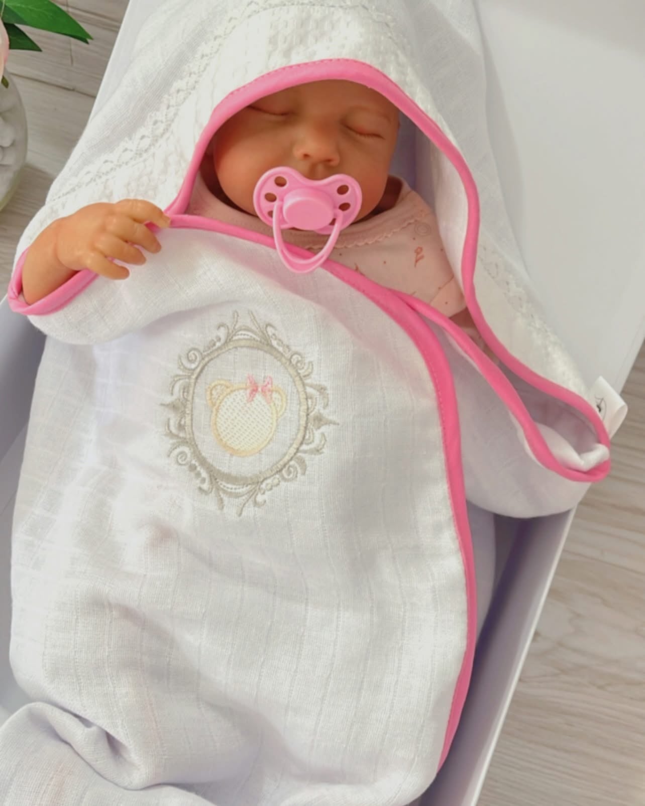 Toalha Fralda para bebê com Capuz Personalizada