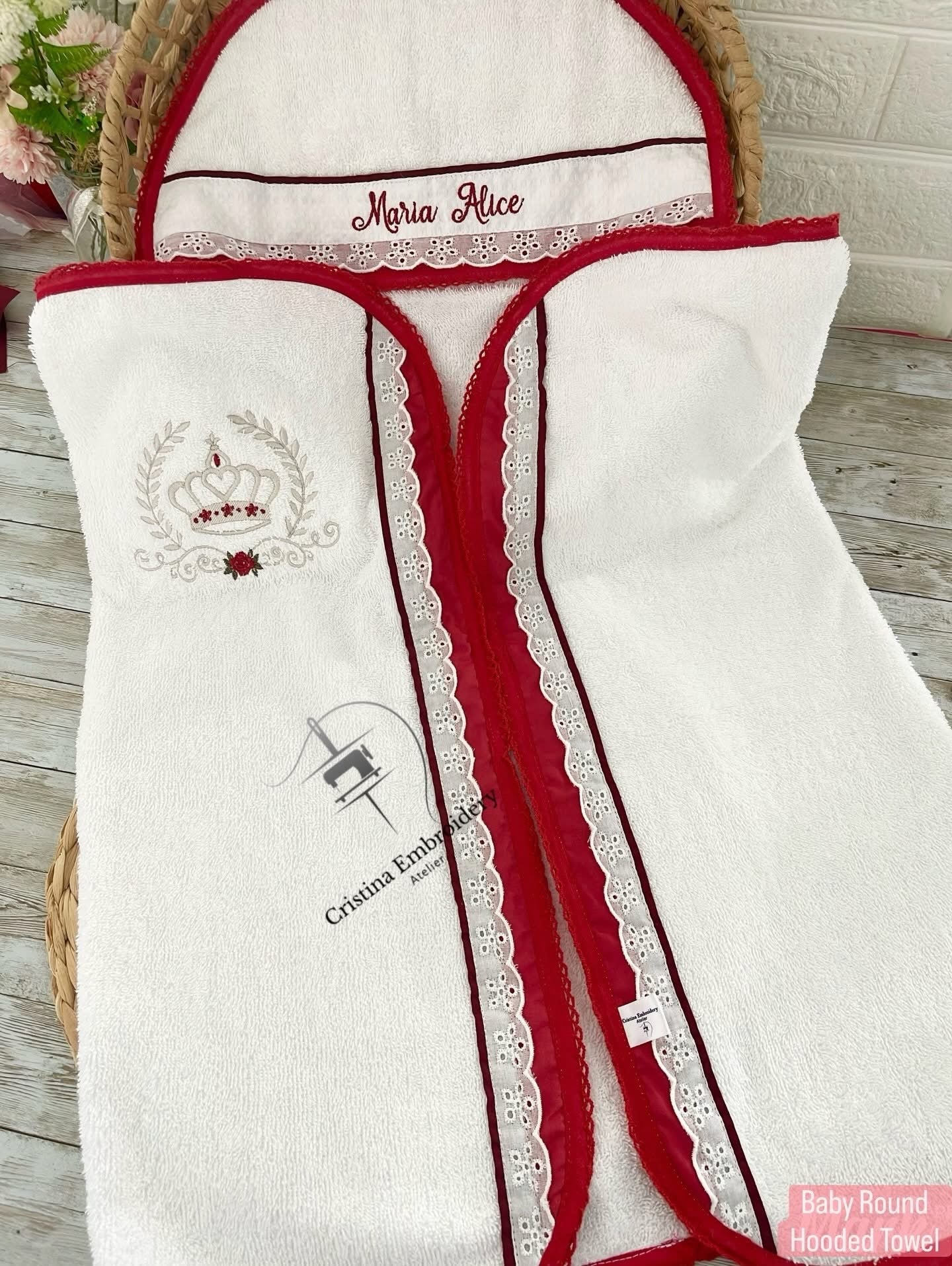 Toalha De Banho para Bebê Com Capuz Redondo/ Baby Round Hooded Bath Towel Handmade