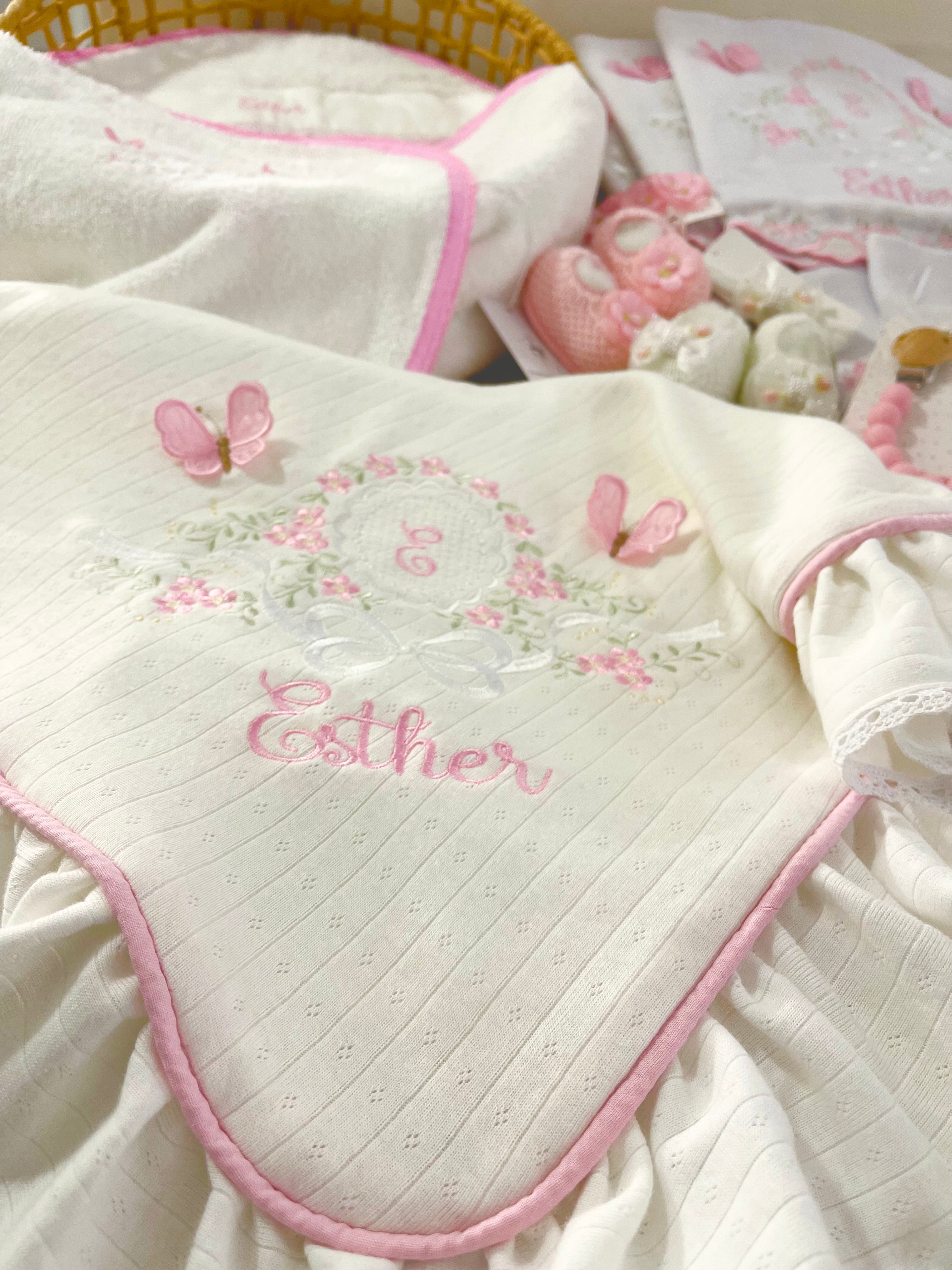 Manta De Malha Personalisada 90cmx90cm approx. / Personalised Baby Blanket Jersey
