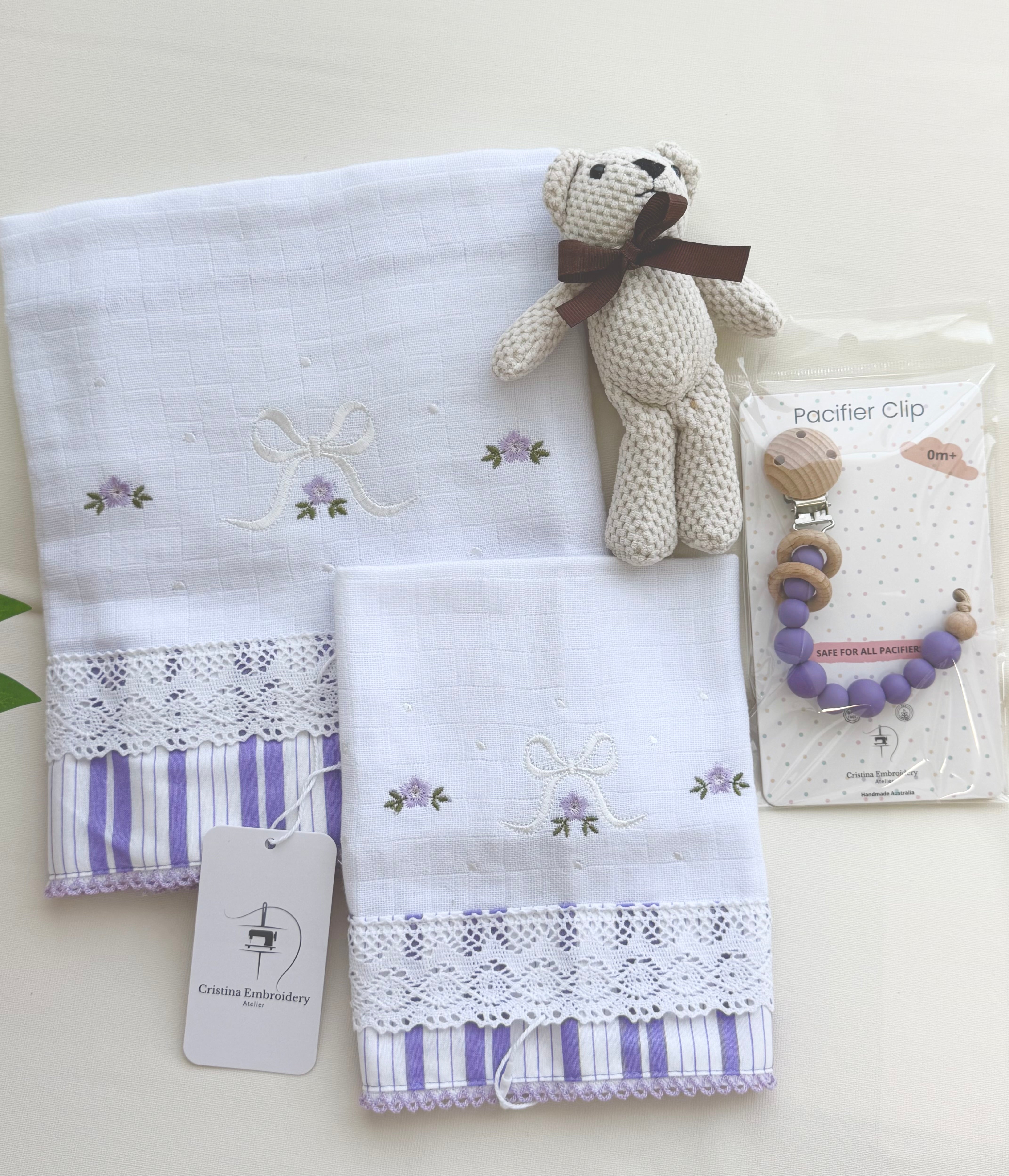 Purple Baby Gift Box - Embroidered