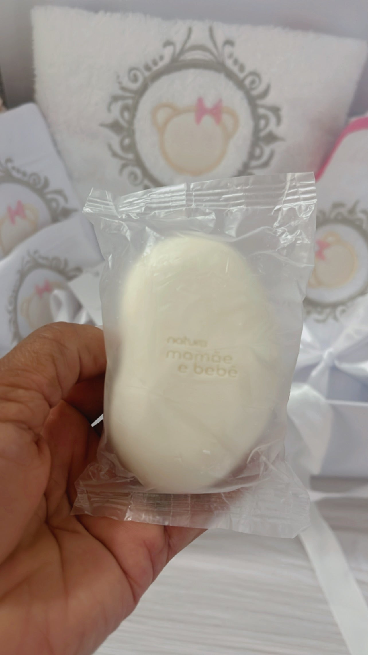 Embroidered Baby Girl Gift Box – Handcrafted Hamper with 7 Essentials - Frame Head Teddy Bear