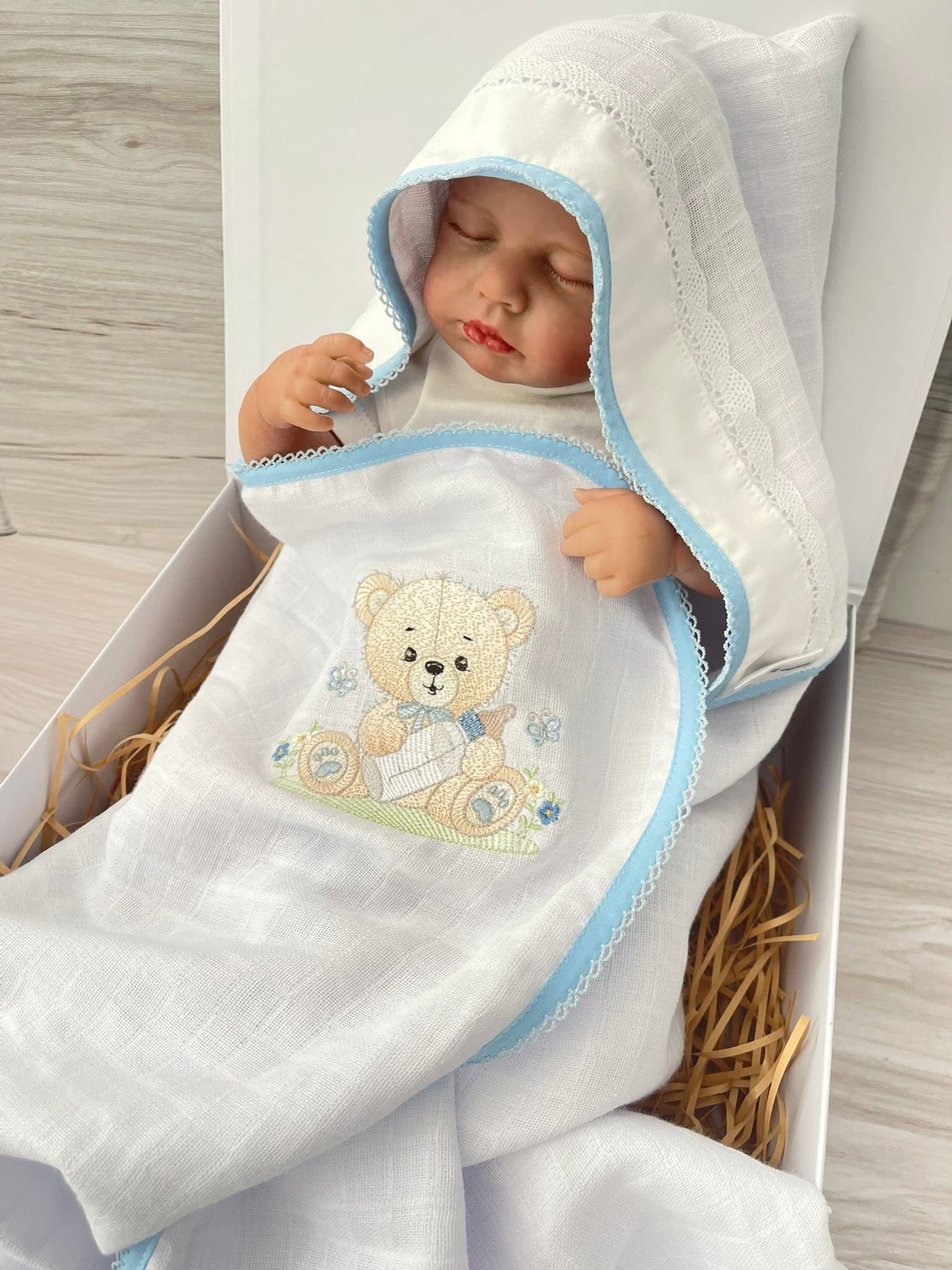 Toalha Fralda para bebê com Capuz Personalizada