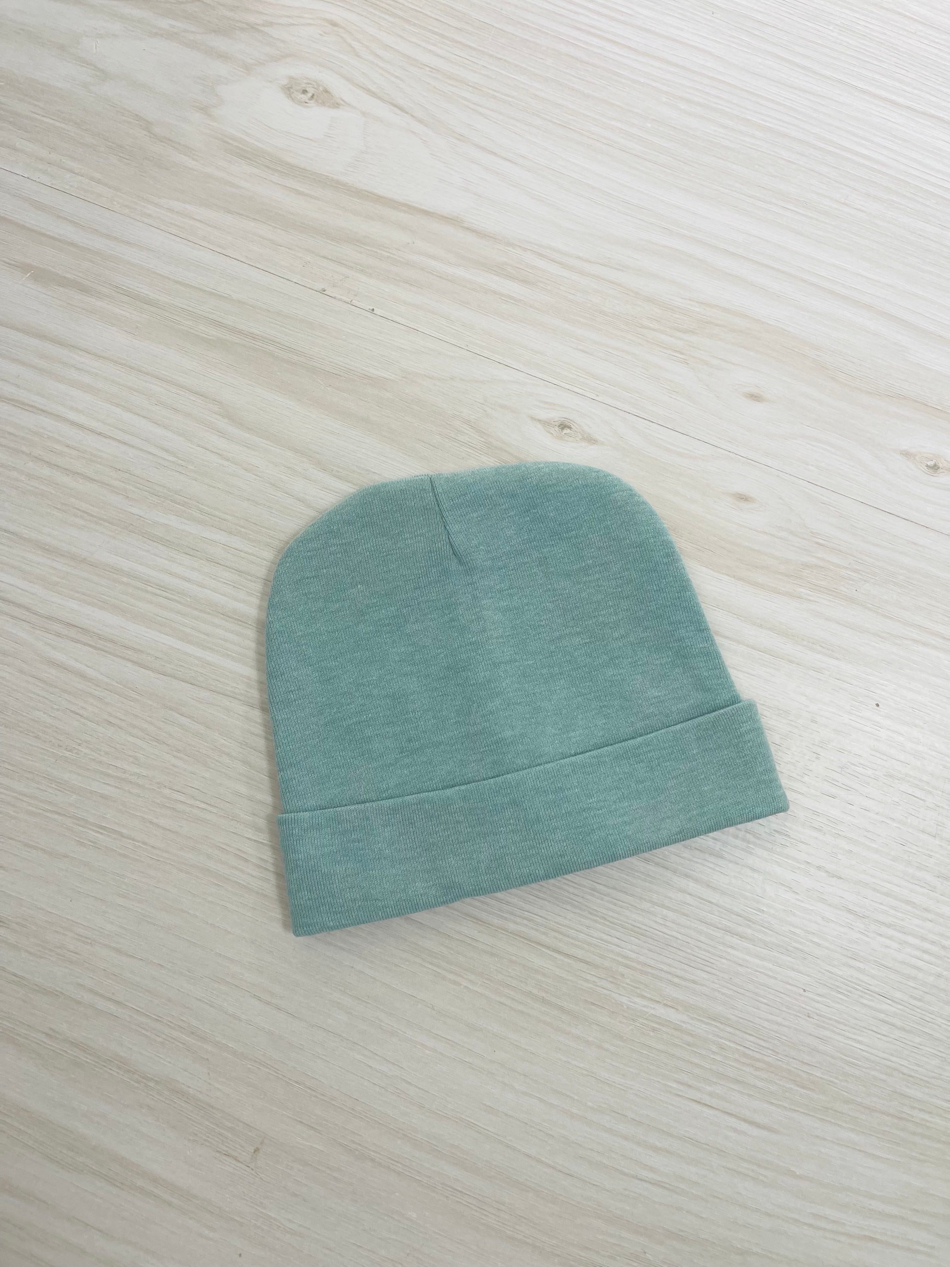 Newborn Beanies Cotton Jersey for Personalisation (Name Personalisation Available – Embroidered)