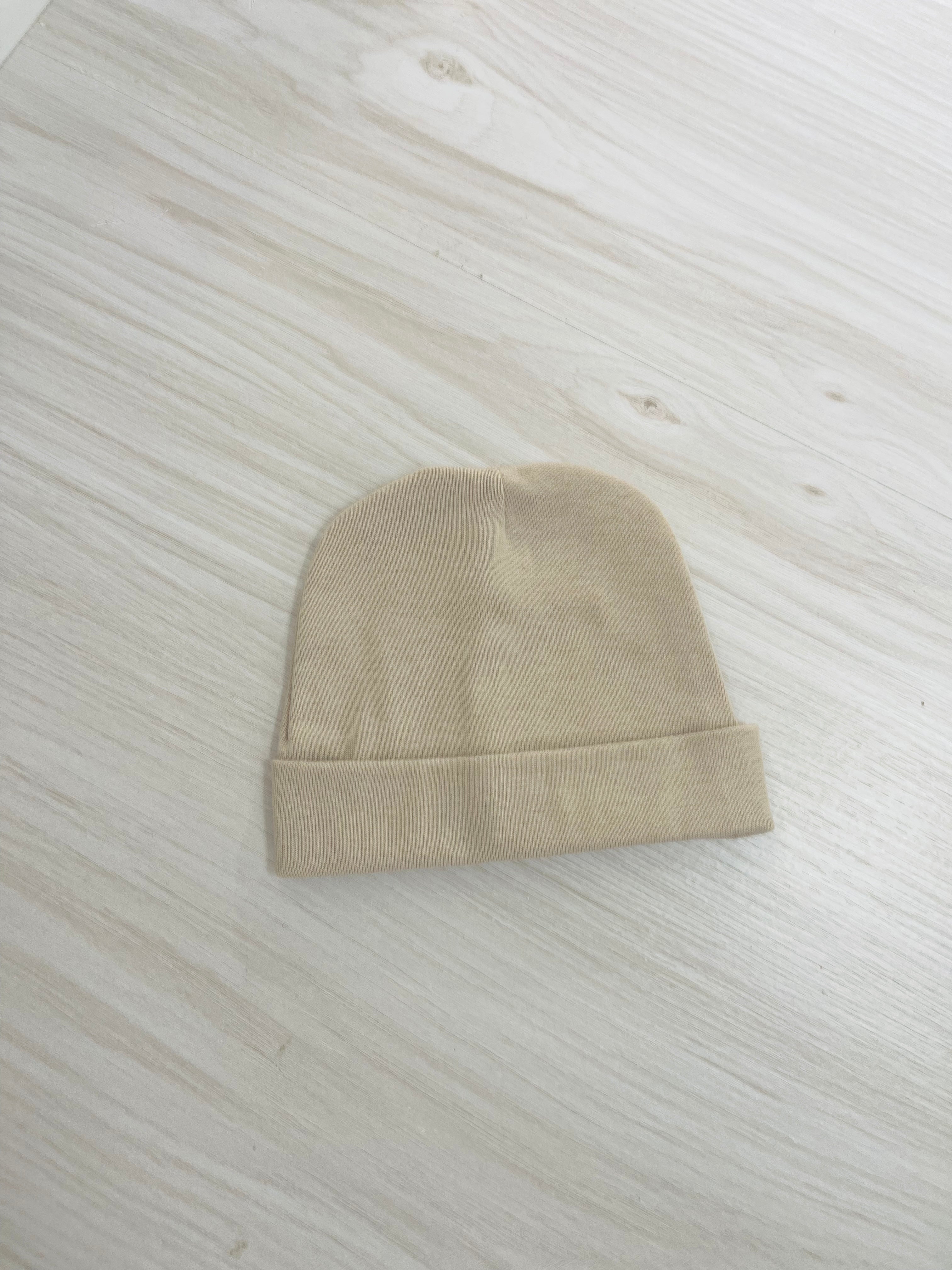 Newborn Beanies Cotton Jersey for Personalisation (Name Personalisation Available – Embroidered)