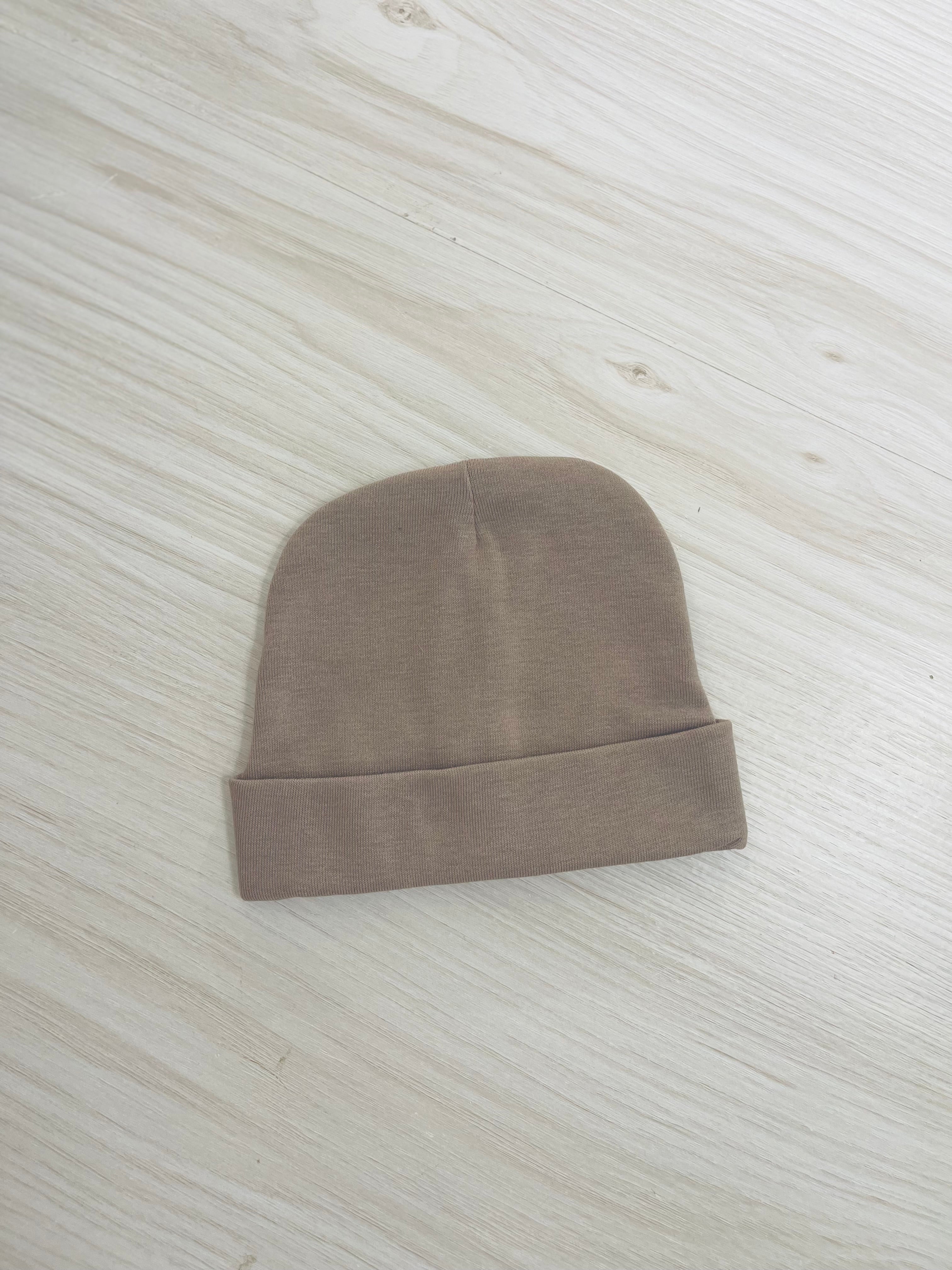 Newborn Beanies Cotton Jersey for Personalisation (Name Personalisation Available – Embroidered)