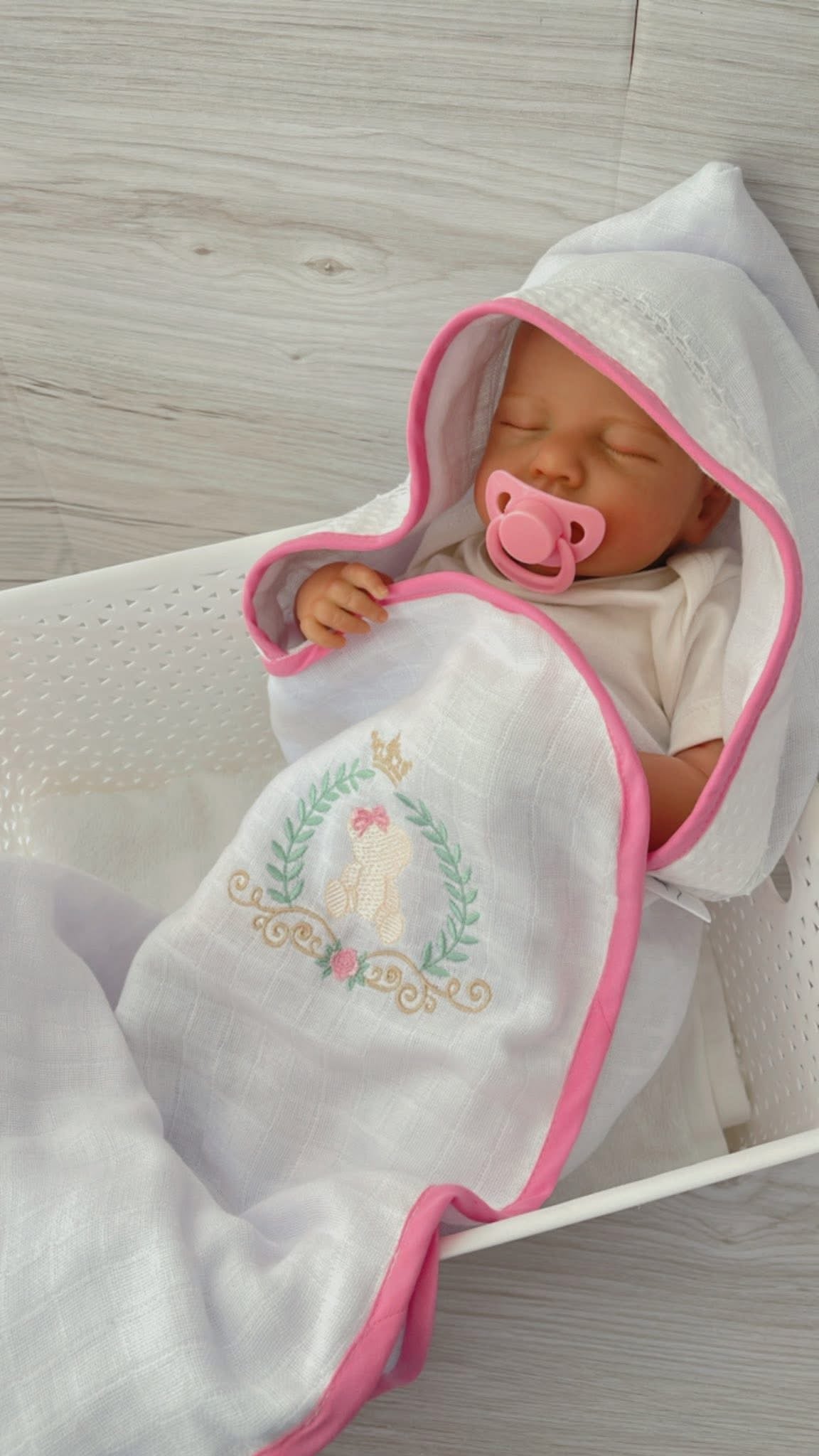 Toalha Fralda para bebê com Capuz Personalizada