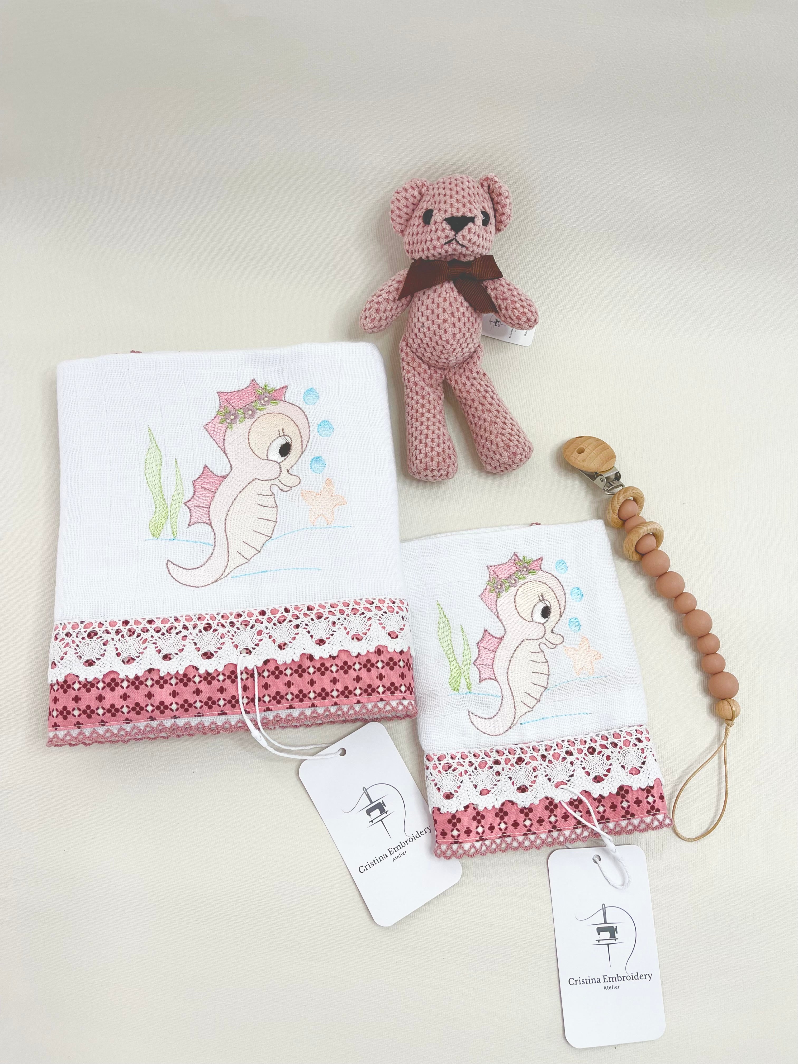 Blush - Luxury - Gift Box Baby Girl / Seabed Seahorse / 6 pcs