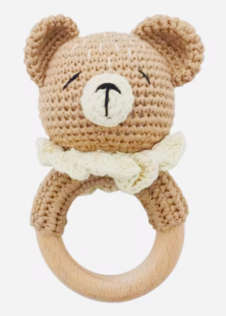 Amigururi - Crochet Rattle – Handmade Cotton Baby Teether