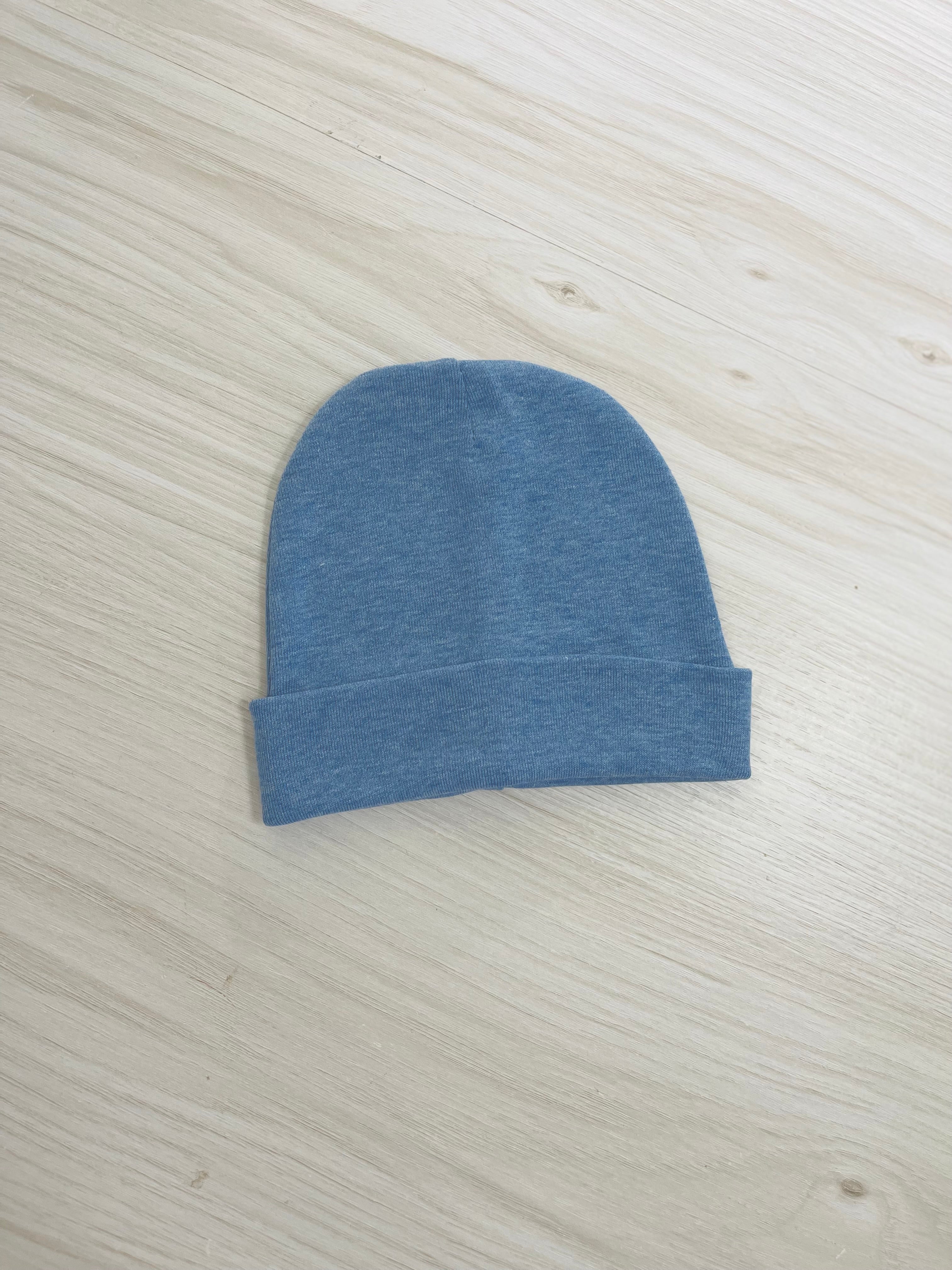 Newborn Beanies Cotton Jersey for Personalisation (Name Personalisation Available – Embroidered)
