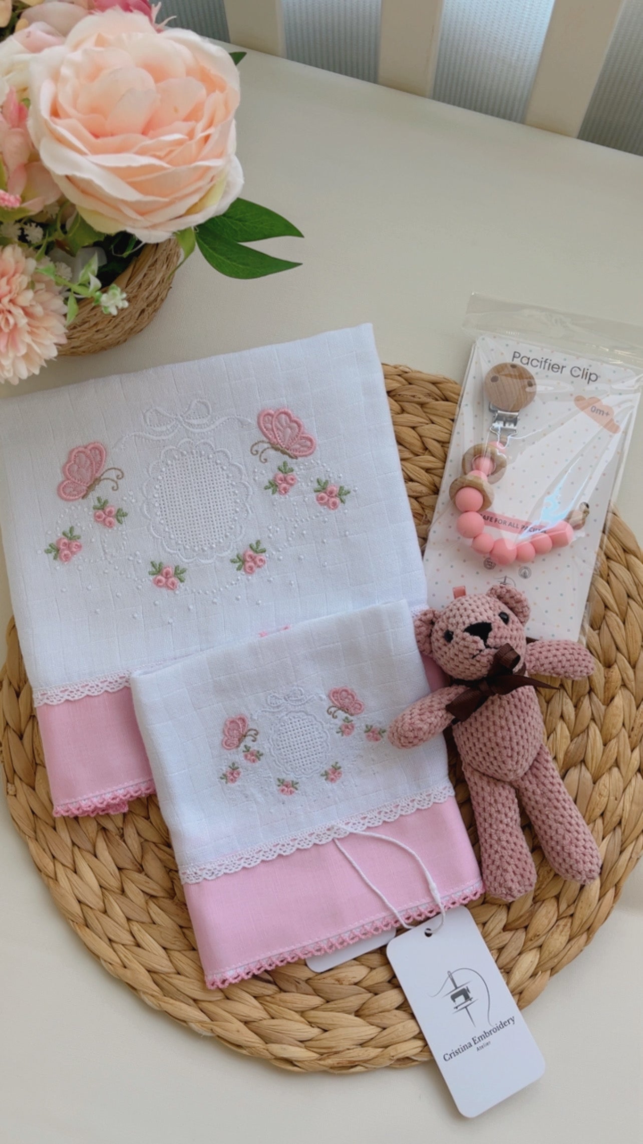 Pink Baby Gift Box – Embroidered Baby Gift Set