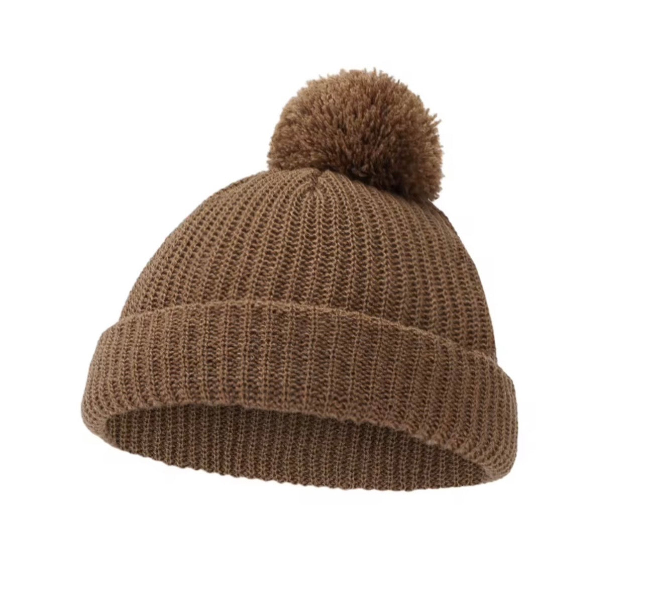 Baby Beanies Knitted with Pom Pom – Autumn & Winter ( Name Personalisation Available – Embroidered)