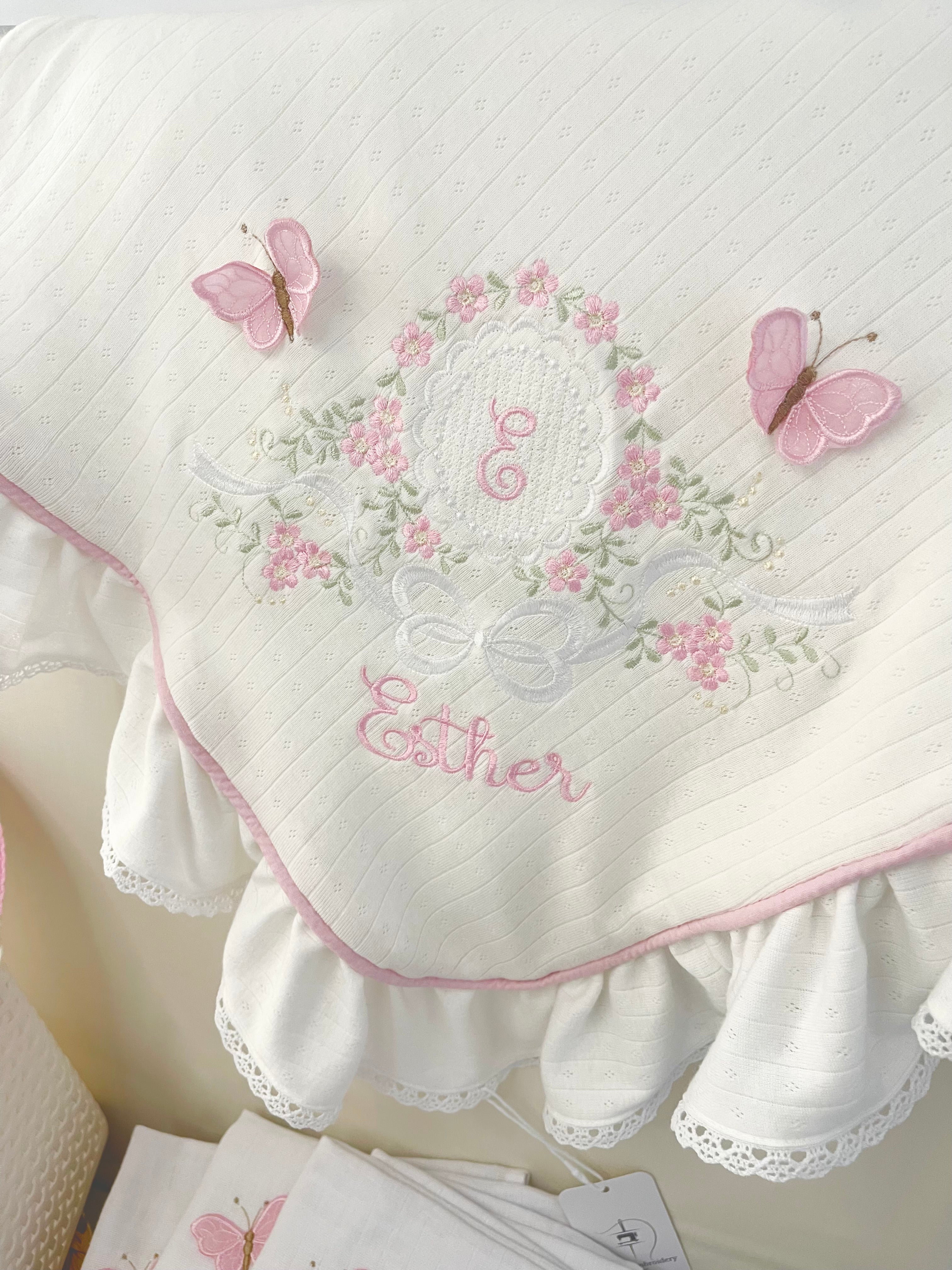 Manta De Malha Personalisada 90cmx90cm approx. / Personalised Baby Blanket Jersey