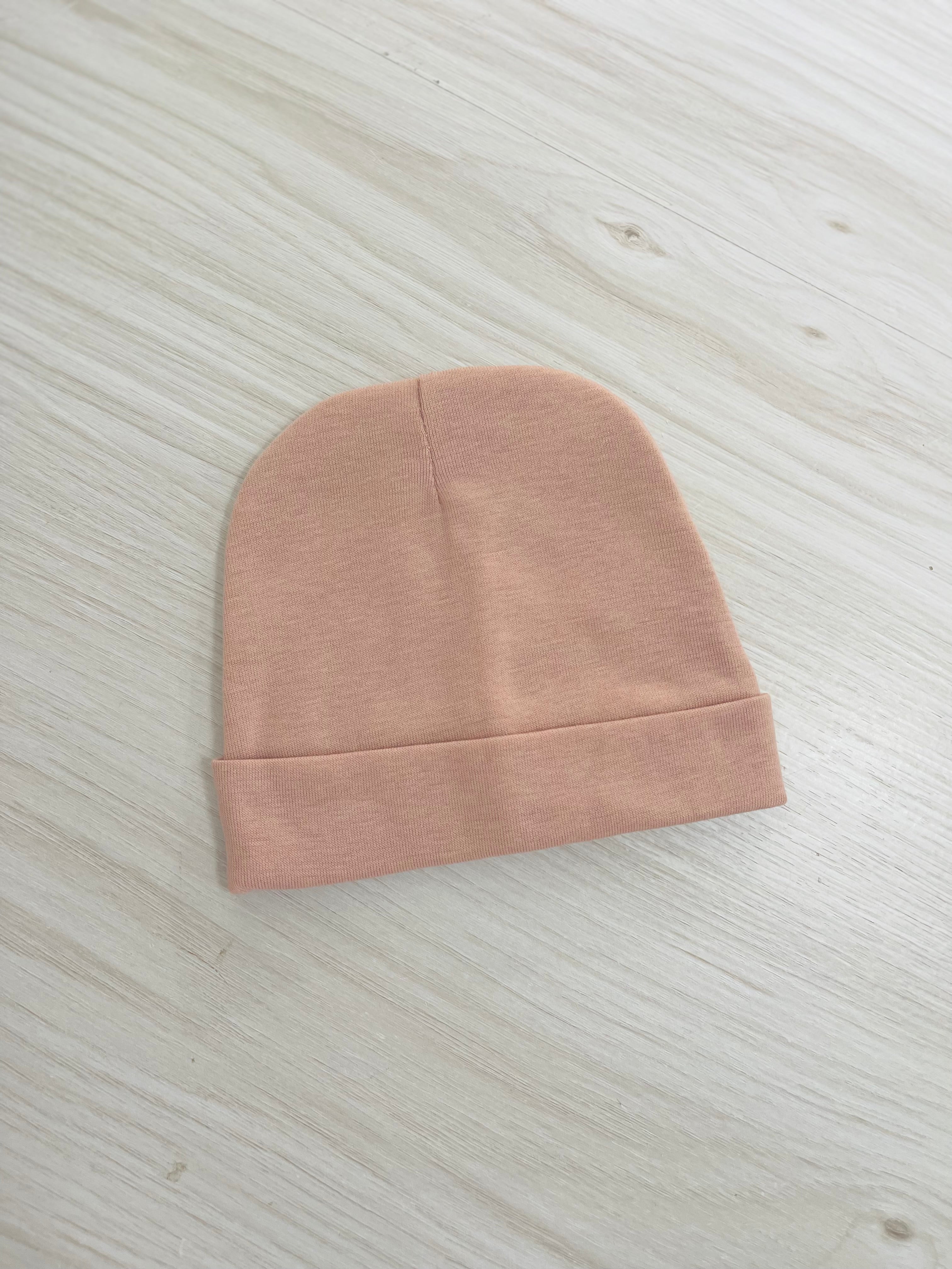 Newborn Beanies Cotton Jersey for Personalisation (Name Personalisation Available – Embroidered)