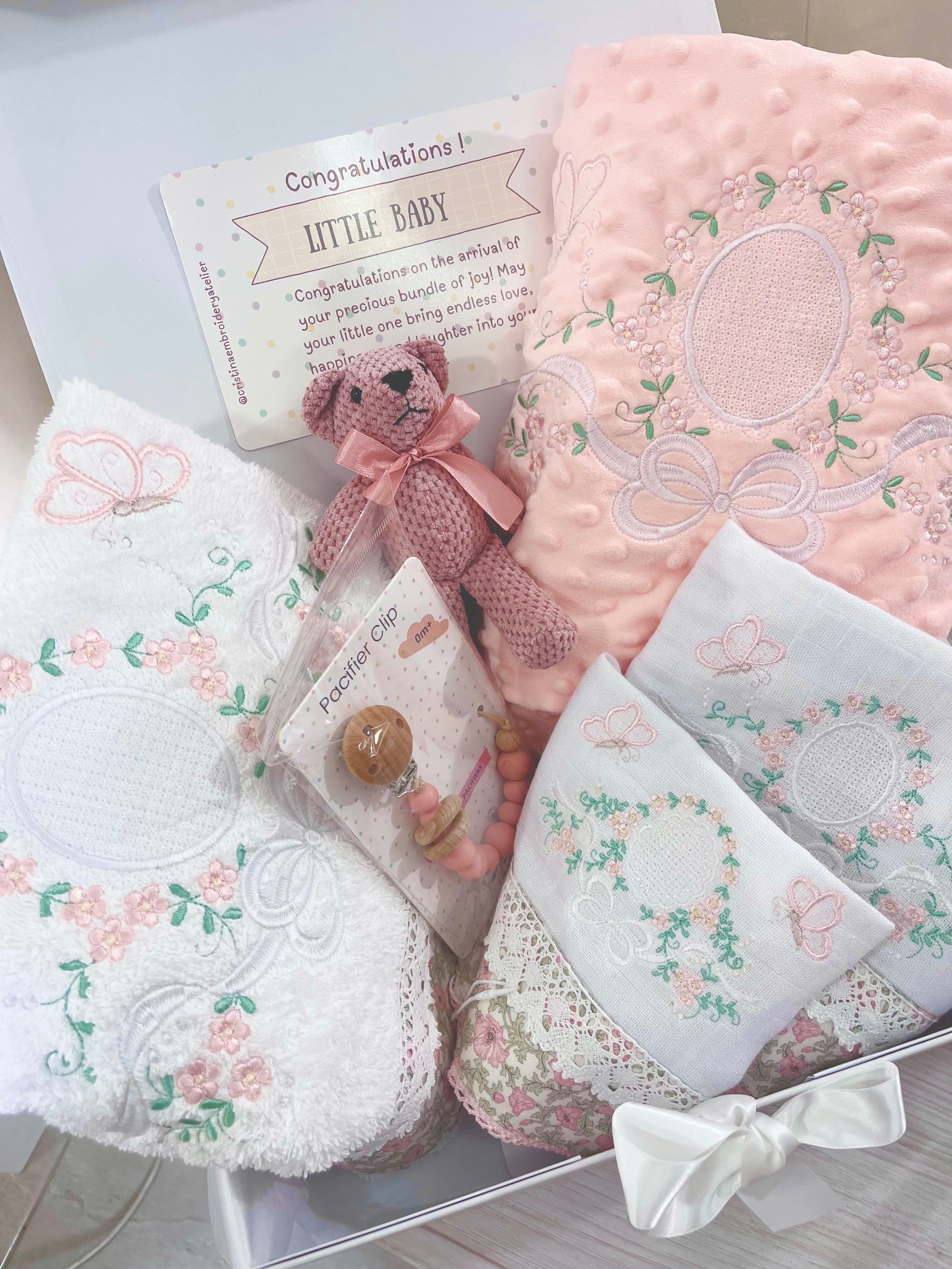 Sweet Salmon Baby Girl Gift Box -  6 items