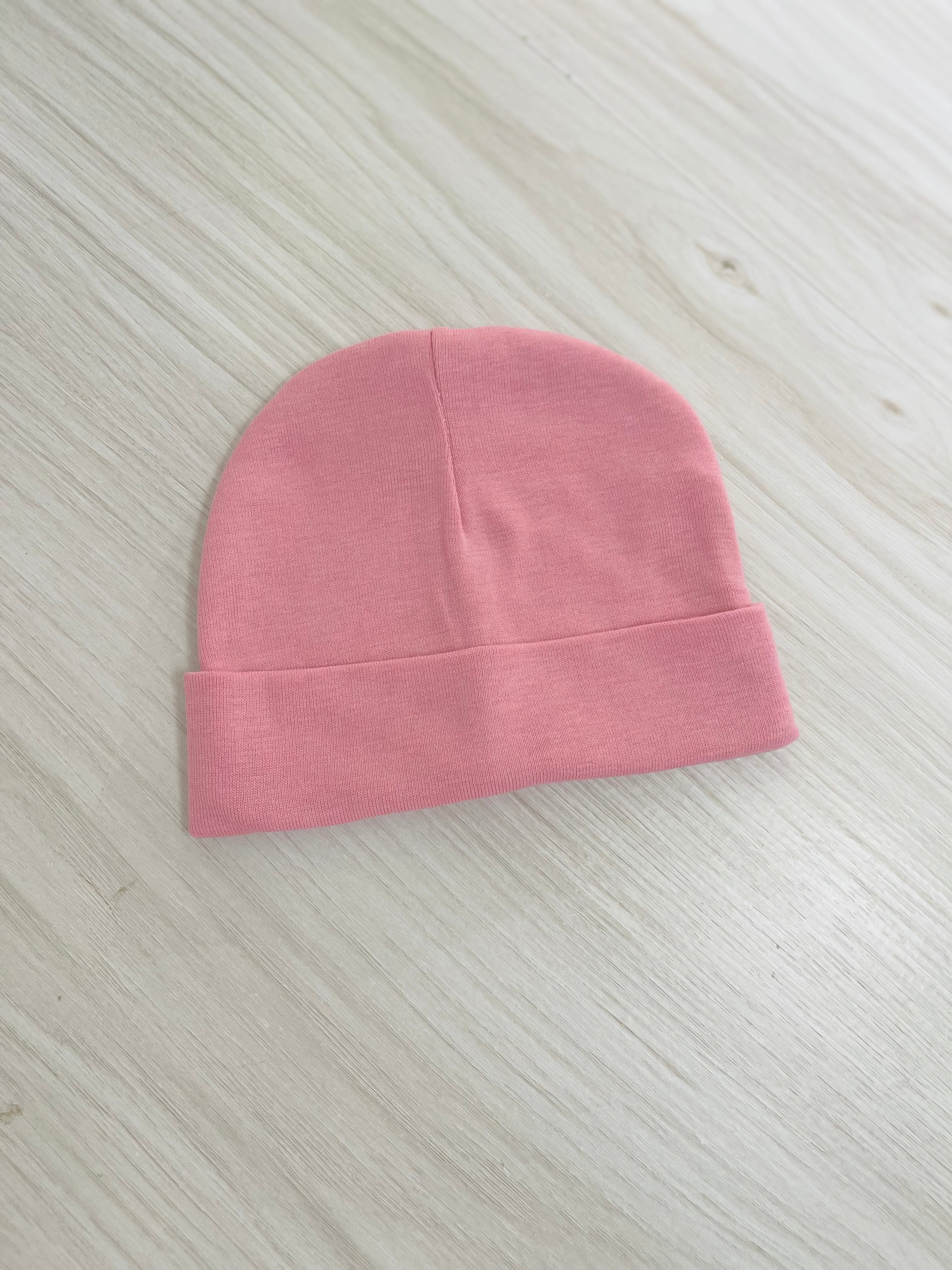 Newborn Beanies Cotton Jersey for Personalisation (Name Personalisation Available – Embroidered)