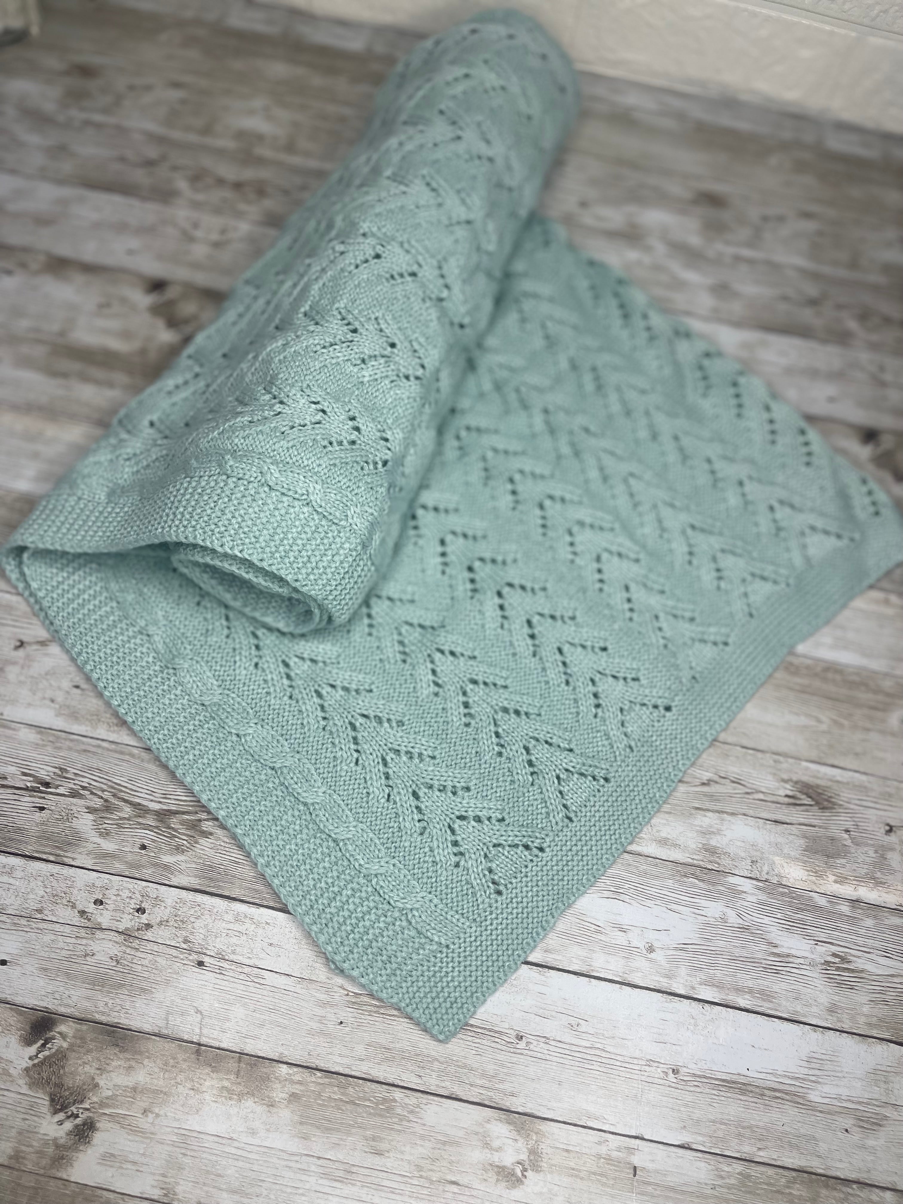 Acqua Green - Baby Blanket Knitted