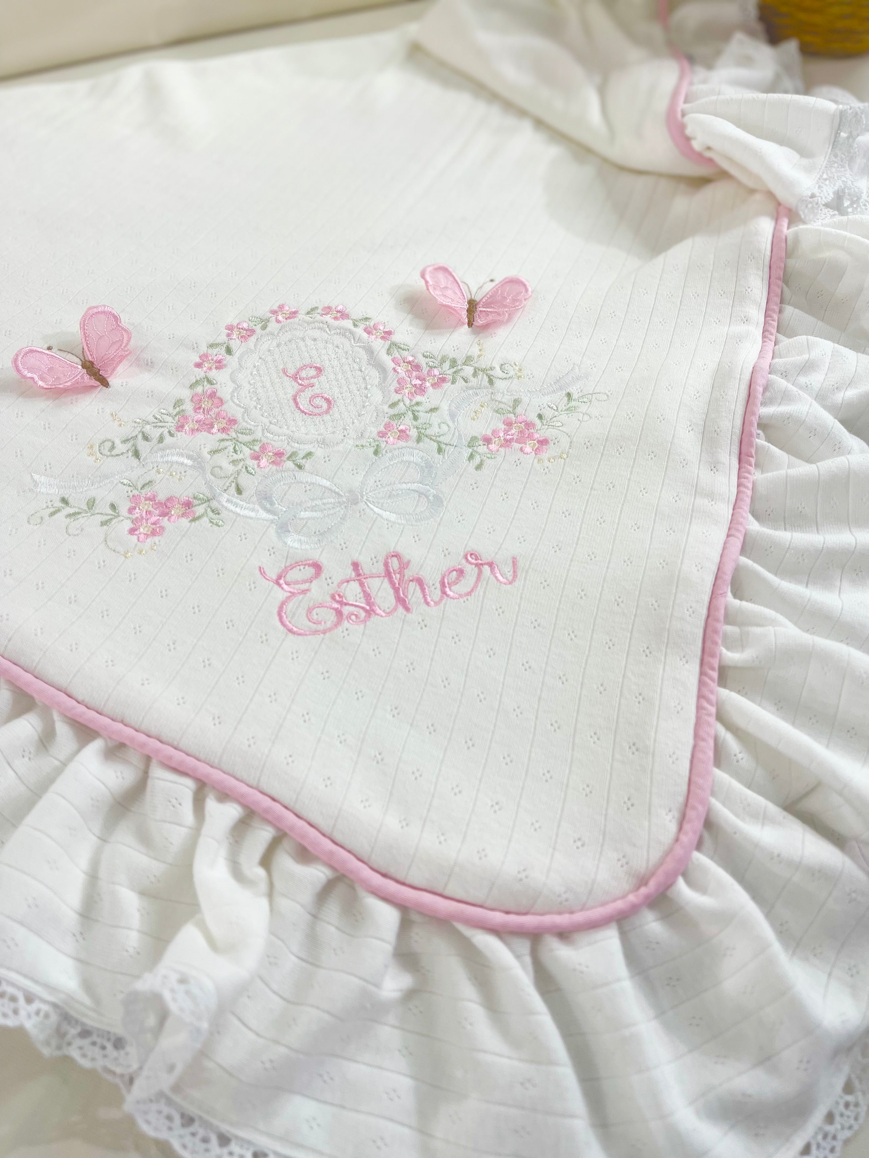 Manta De Malha Personalisada 90cmx90cm approx. / Personalised Baby Blanket Jersey