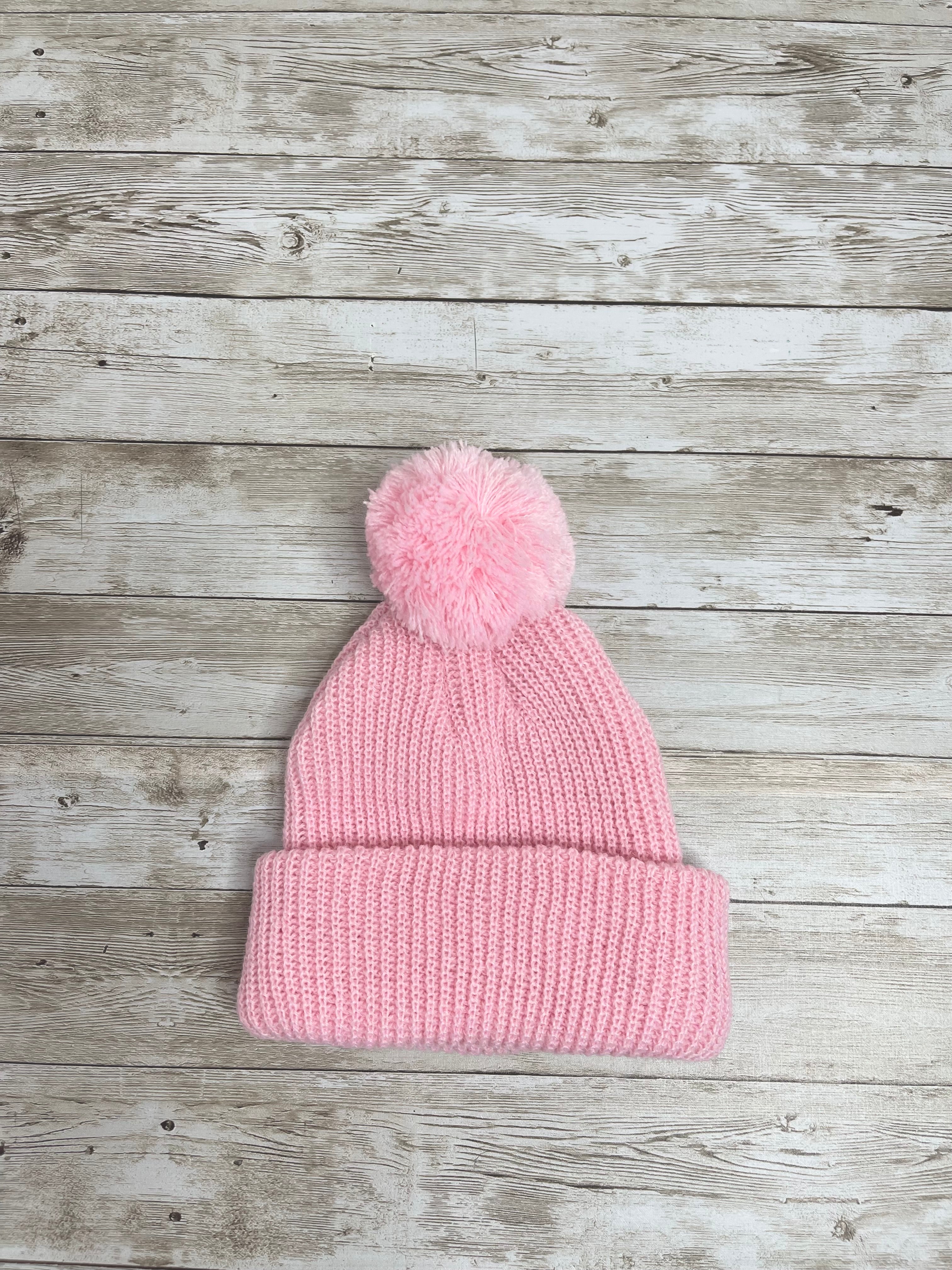 Pom Pom Baby Beanie knitted – Soft & Cozy (3-6 months)