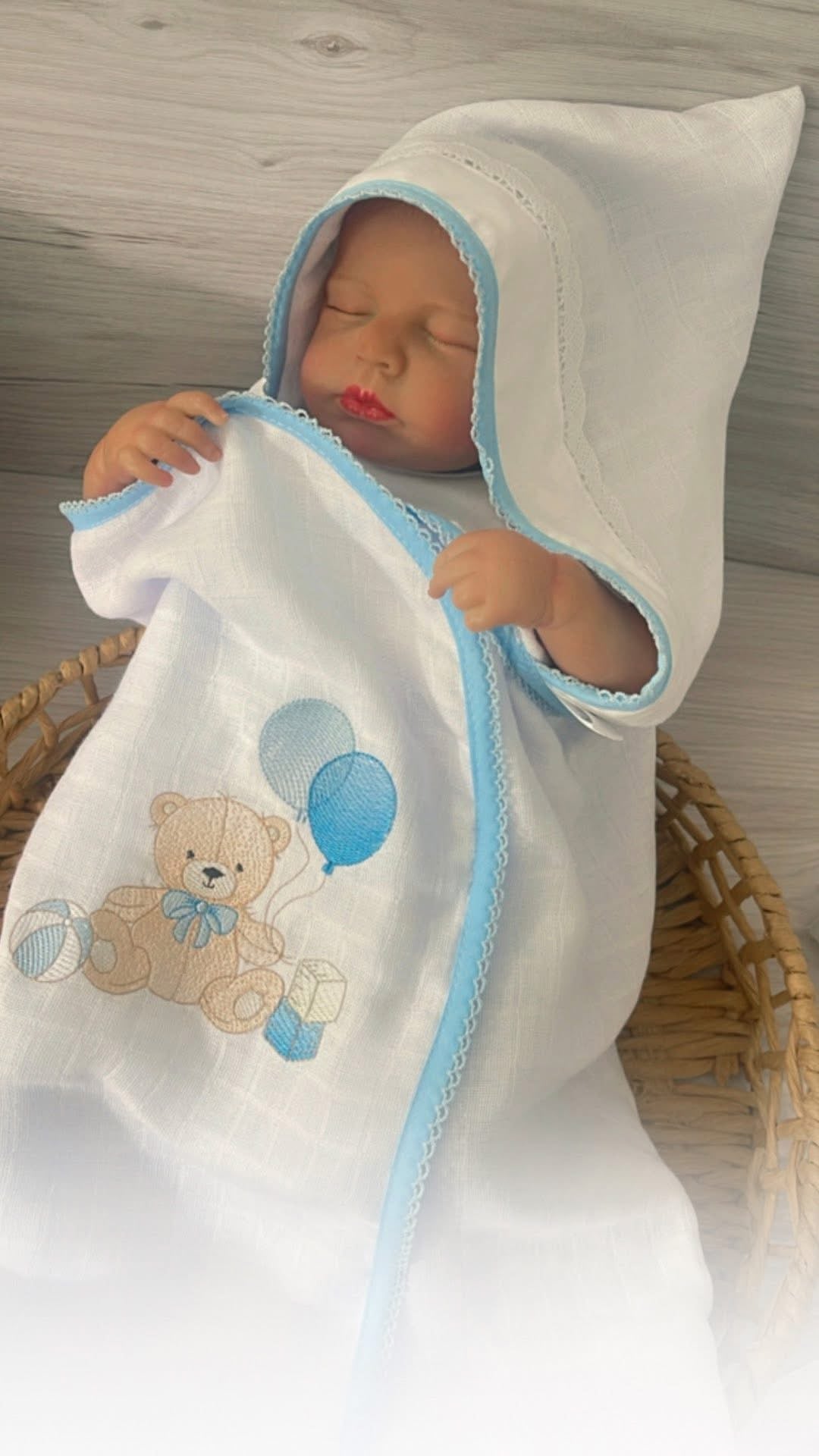 Toalha Fralda para bebê com Capuz Personalizada