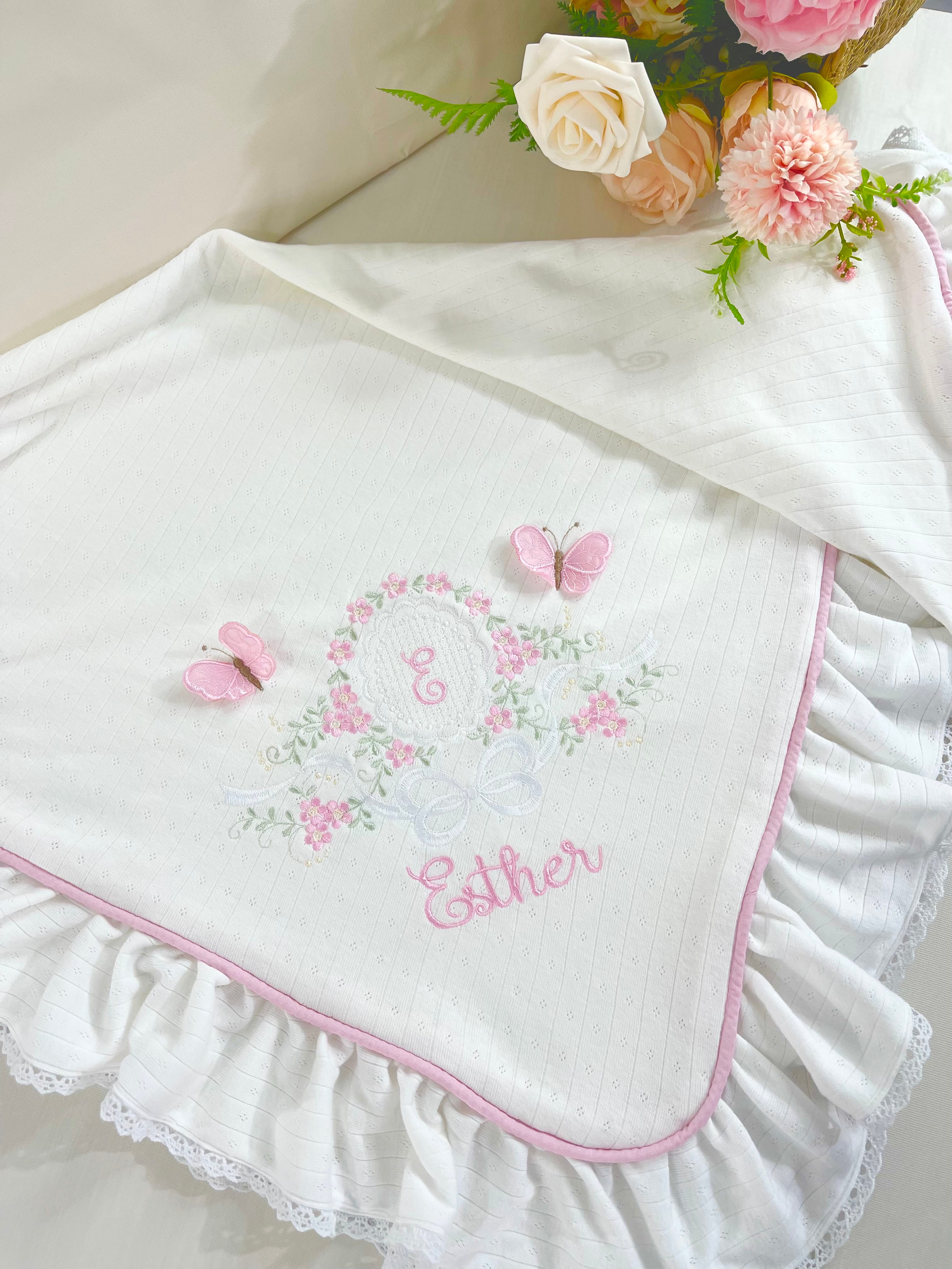 Manta De Malha Personalisada 90cmx90cm approx. / Personalised Baby Blanket Jersey