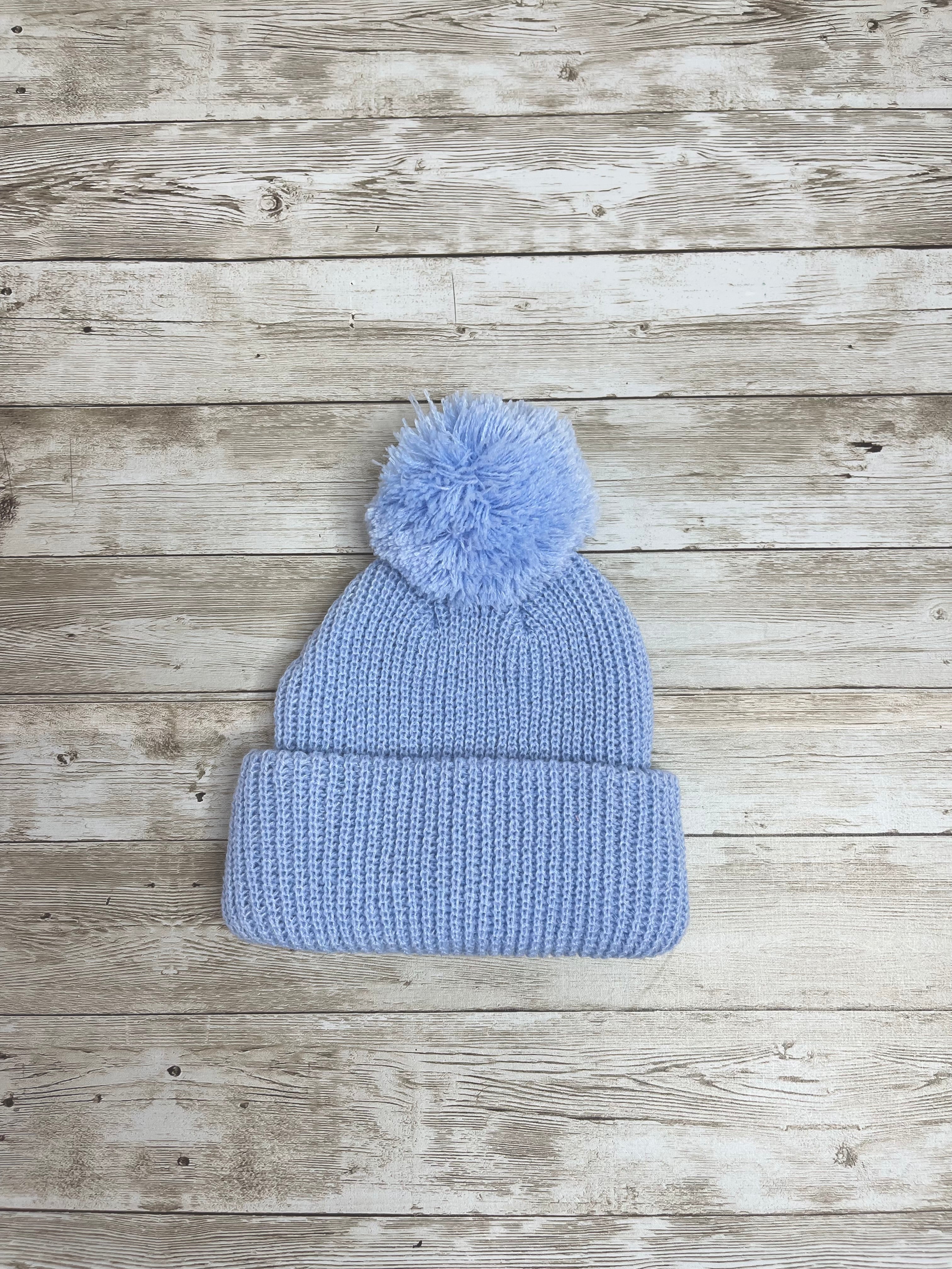 Pom Pom Baby Beanie knitted – Soft & Cozy (3-6 months)