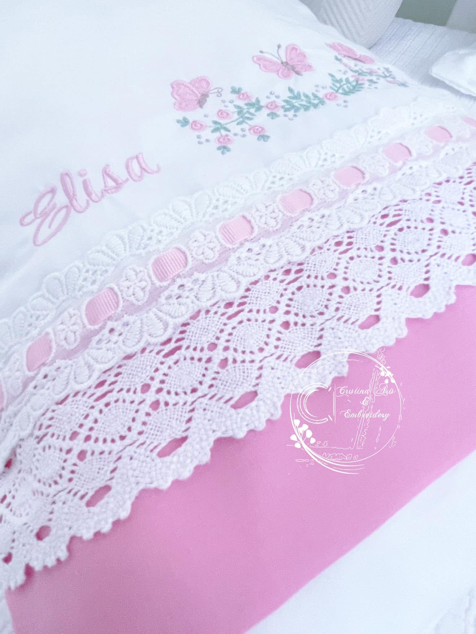 Pillow And Pillowcase - Personalised Embroidered | Decoration Baby Cushion (Only Order)