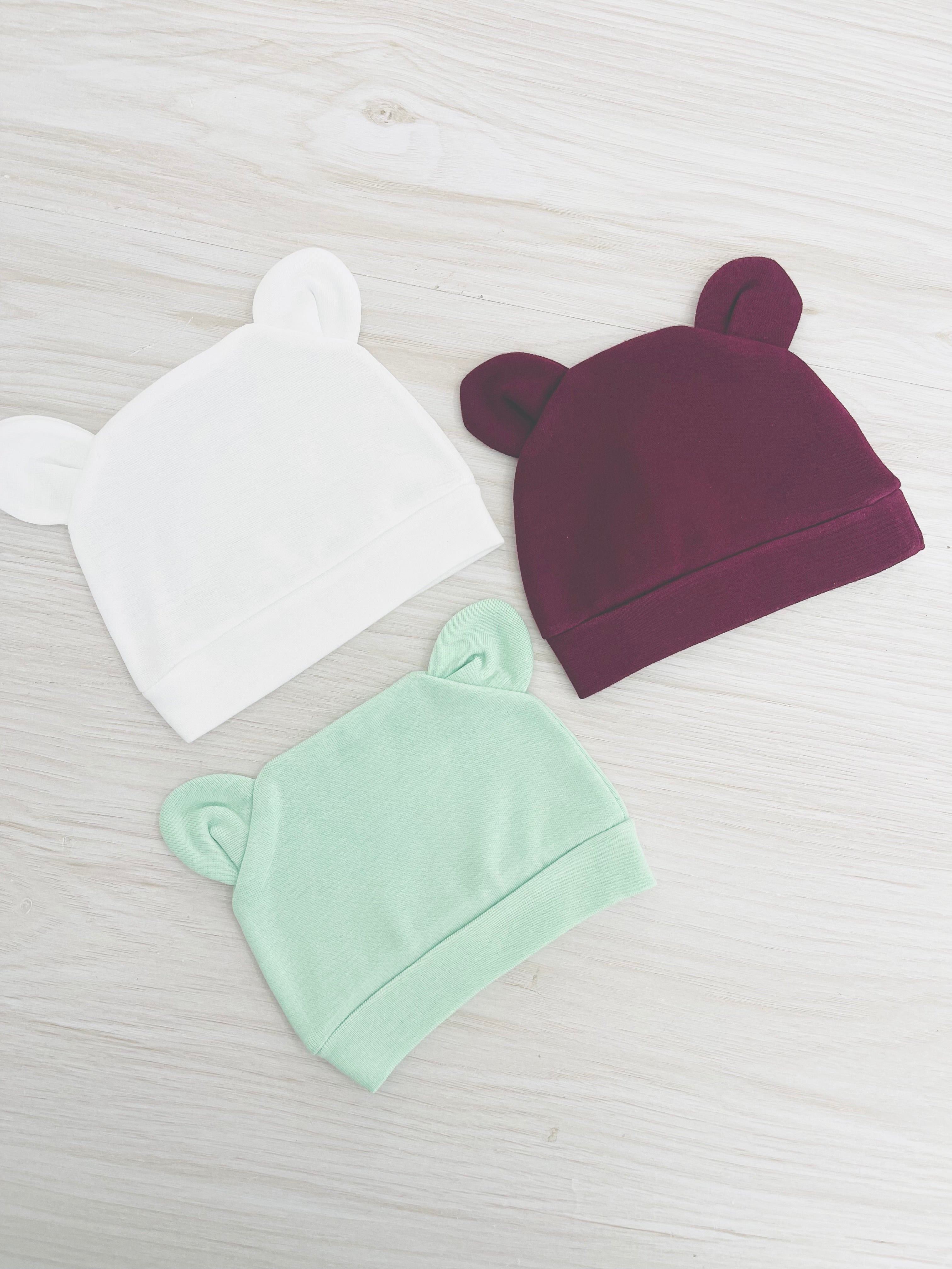 Newborn Beanies Cotton Jersey for Personalisation (Name Personalisation Available – Embroidered)
