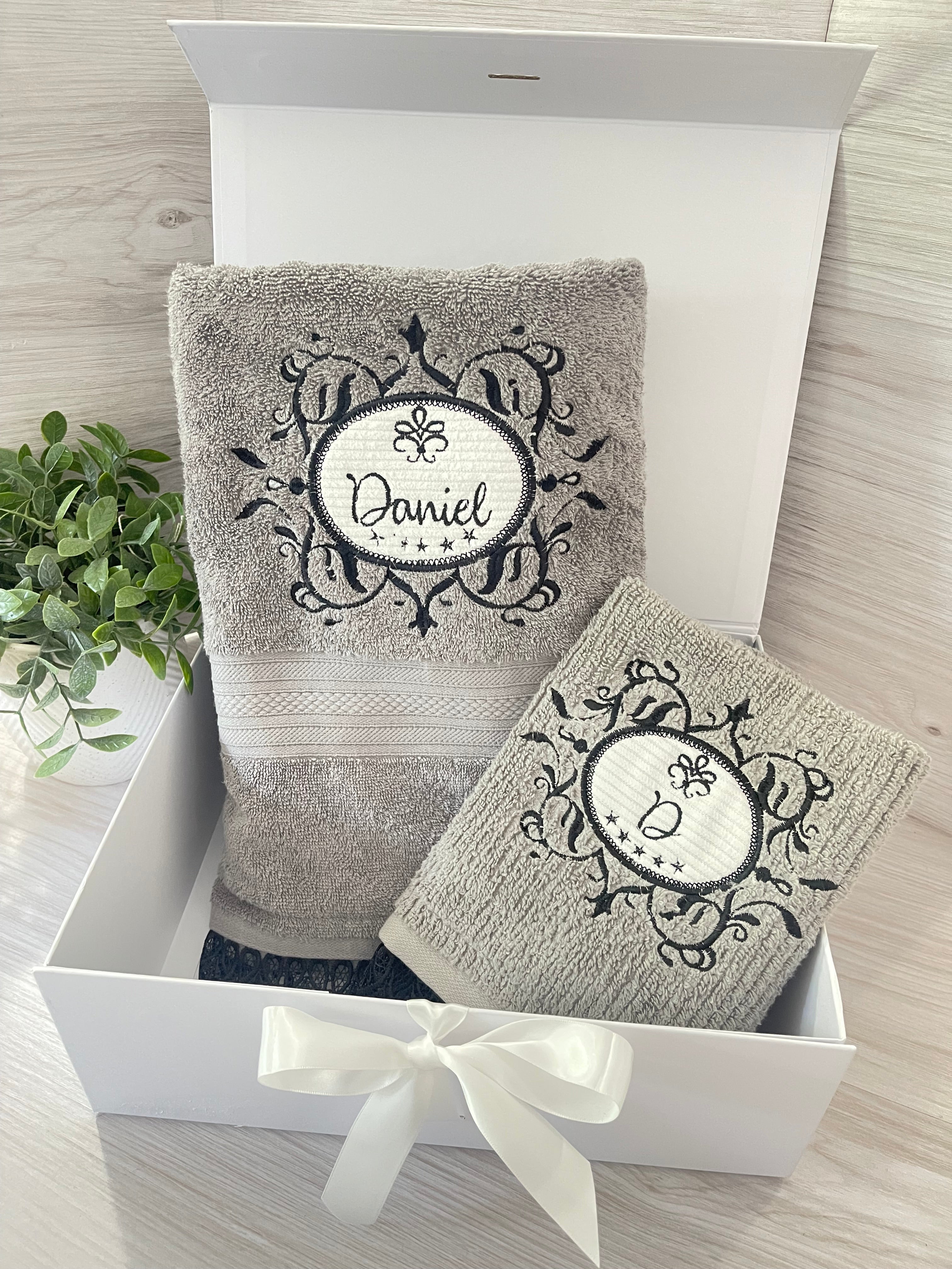 Gift Box Embroidery Towels -Set - Only Order | Name