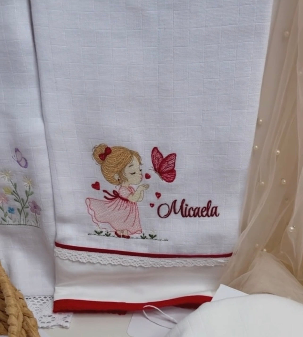 Fralda de Ombro Personalizada para Bebê 40cmx80cm