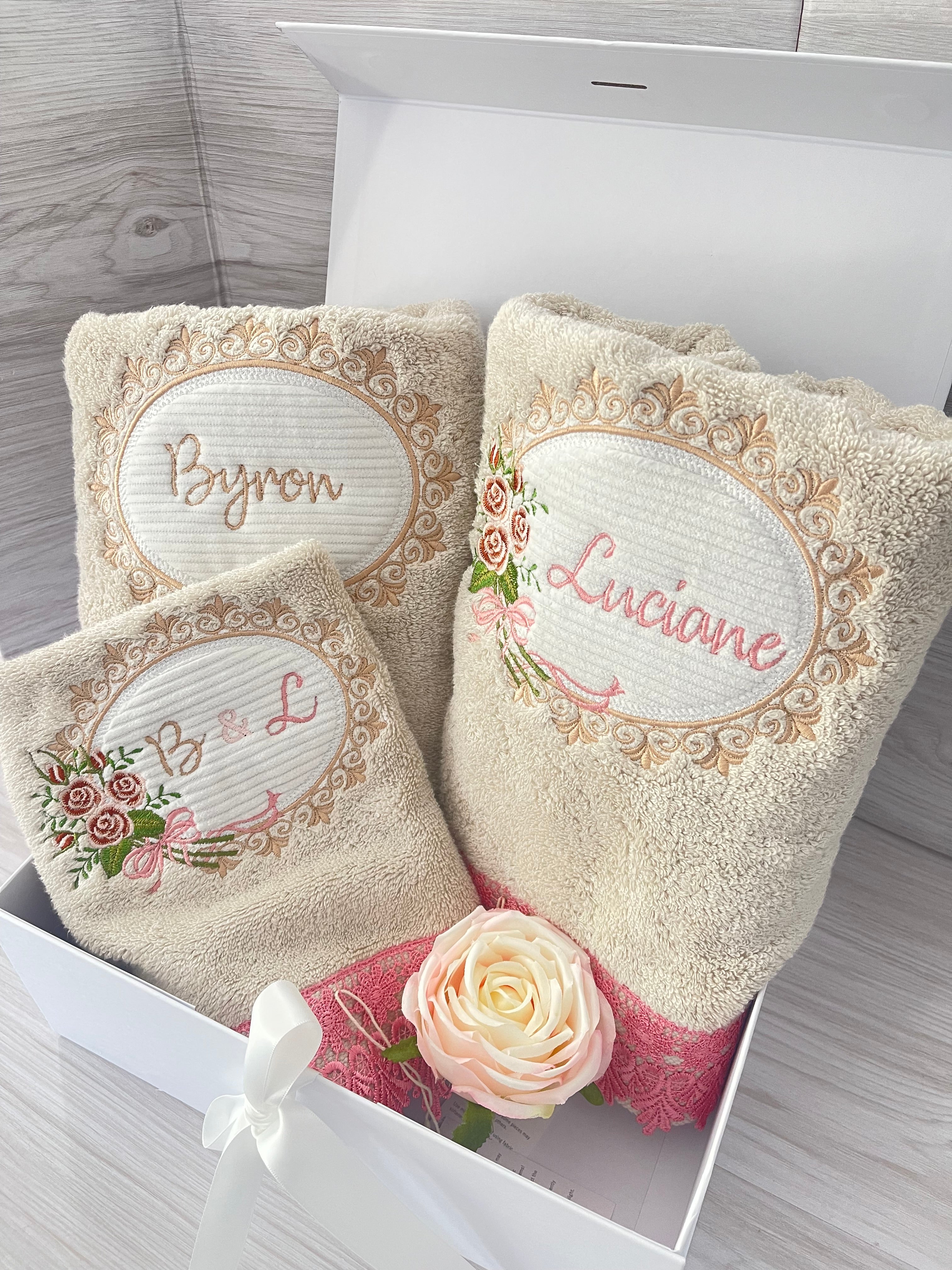 Gift Box Embroidery Towels -Set - Only Order | Name