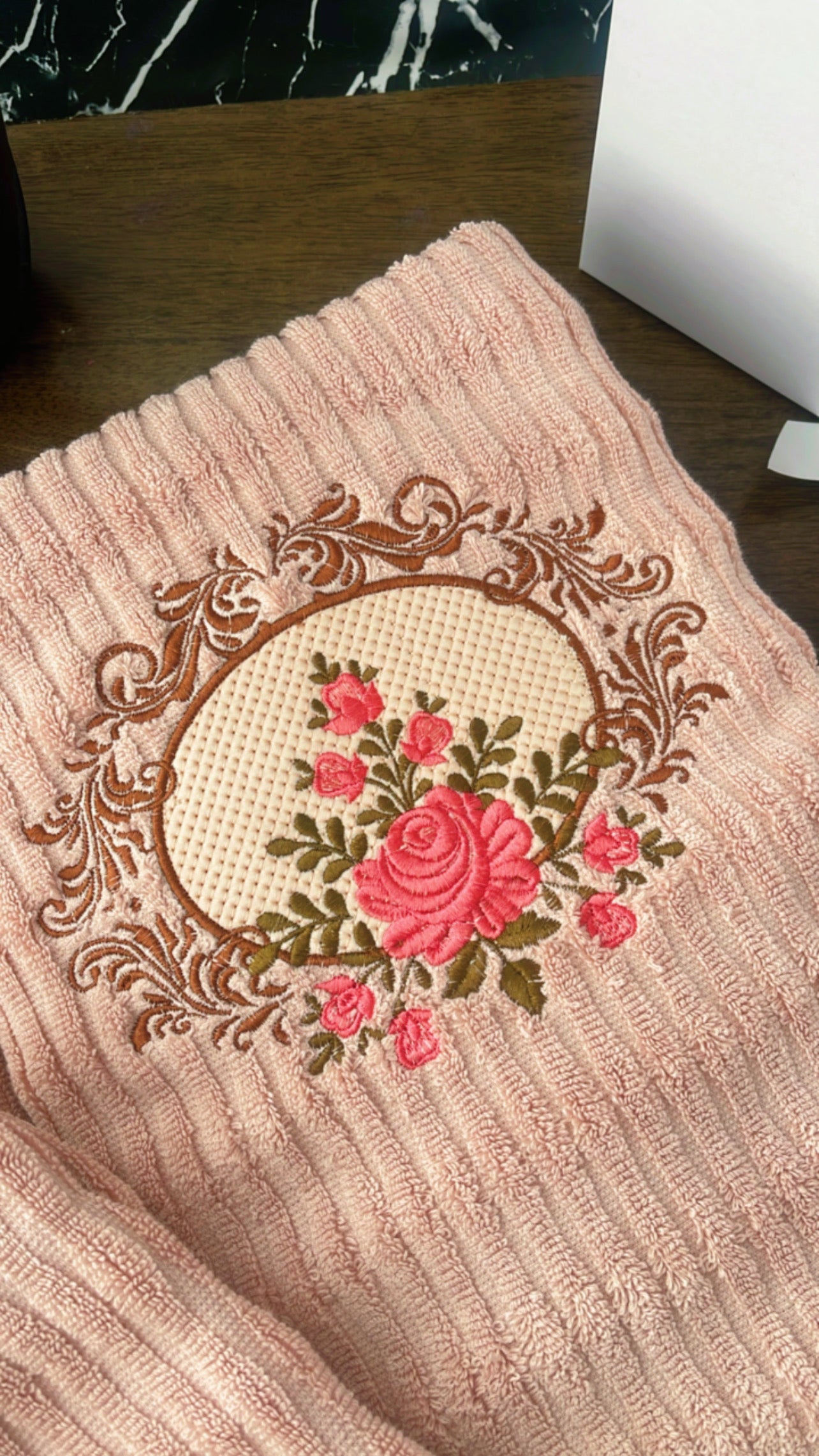 Blush Rose Luxury Towel Gift Set – 3 Pieces