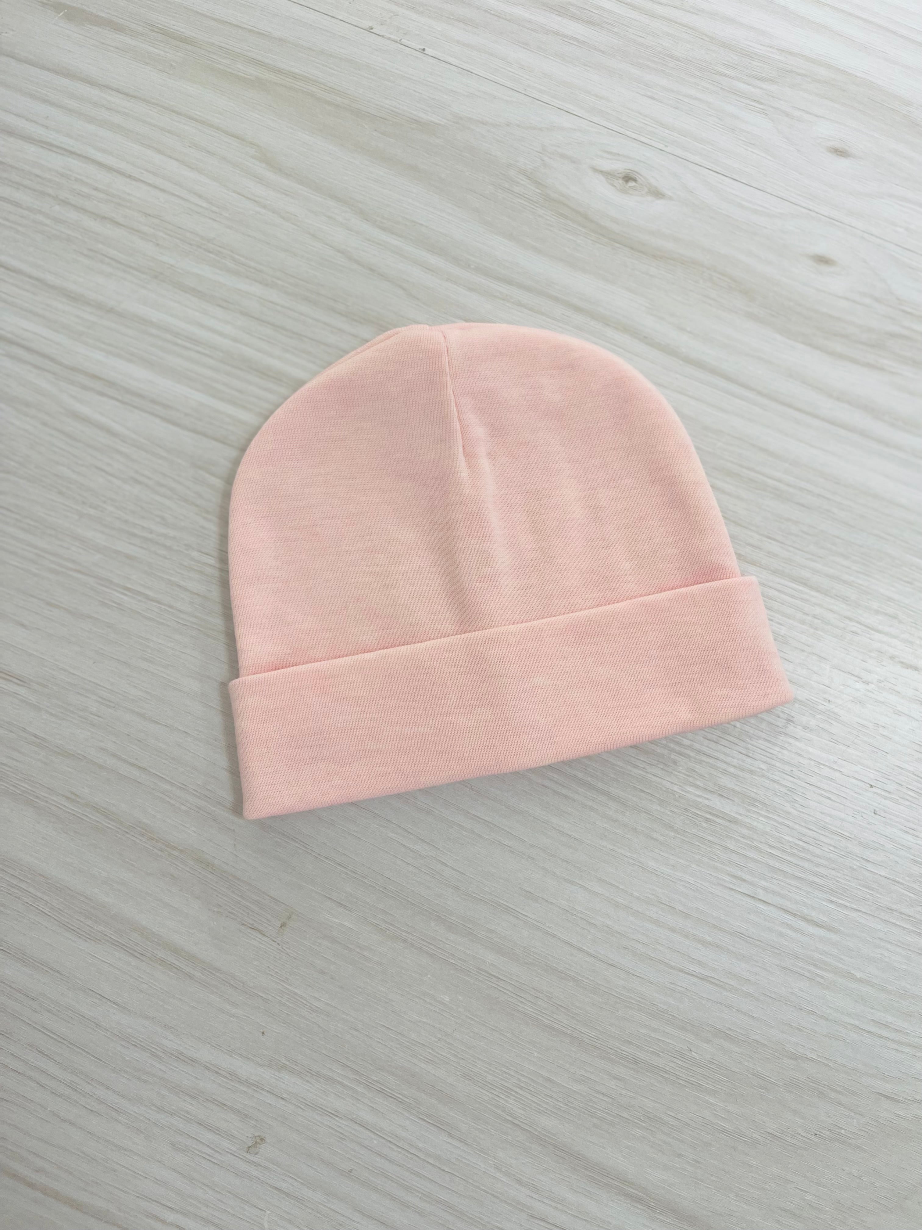 Newborn Beanies Cotton Jersey for Personalisation (Name Personalisation Available – Embroidered)