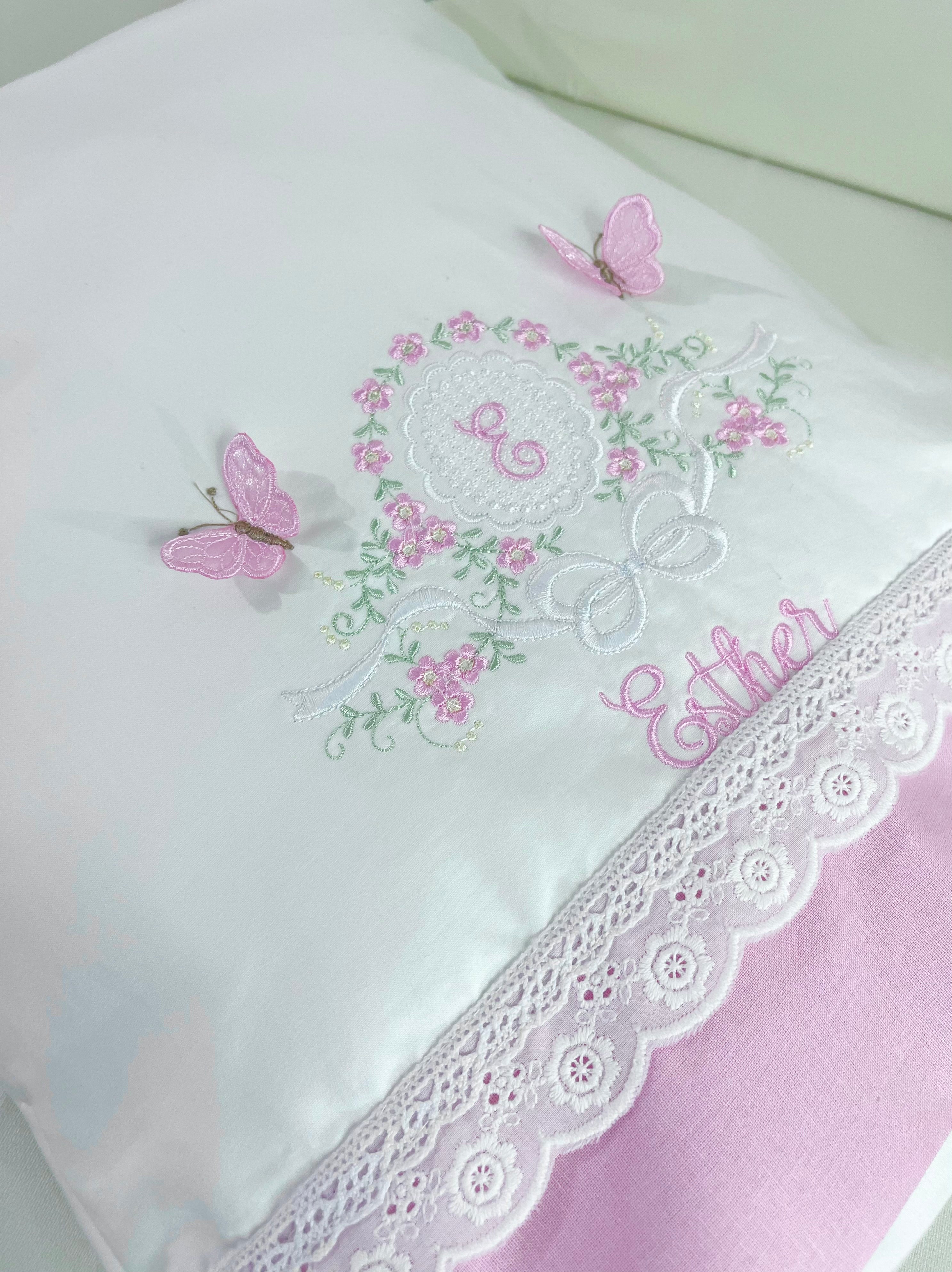 Pillow And Pillowcase /Travesseiro e Fronha Personalised Embroidered (Only Order)