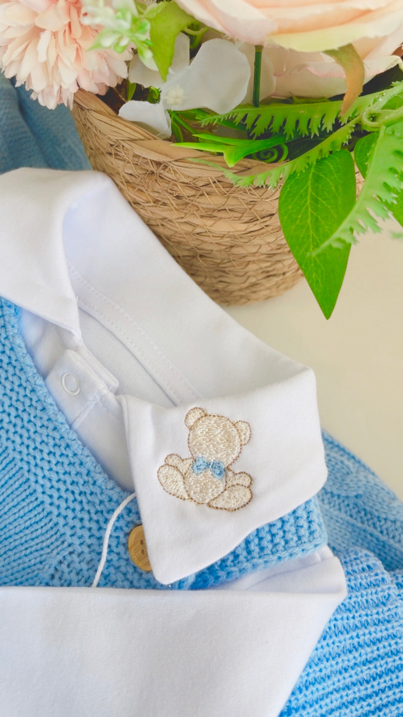 Blue Baby Coming Home Set – Teddy Bear | 0–3 Months