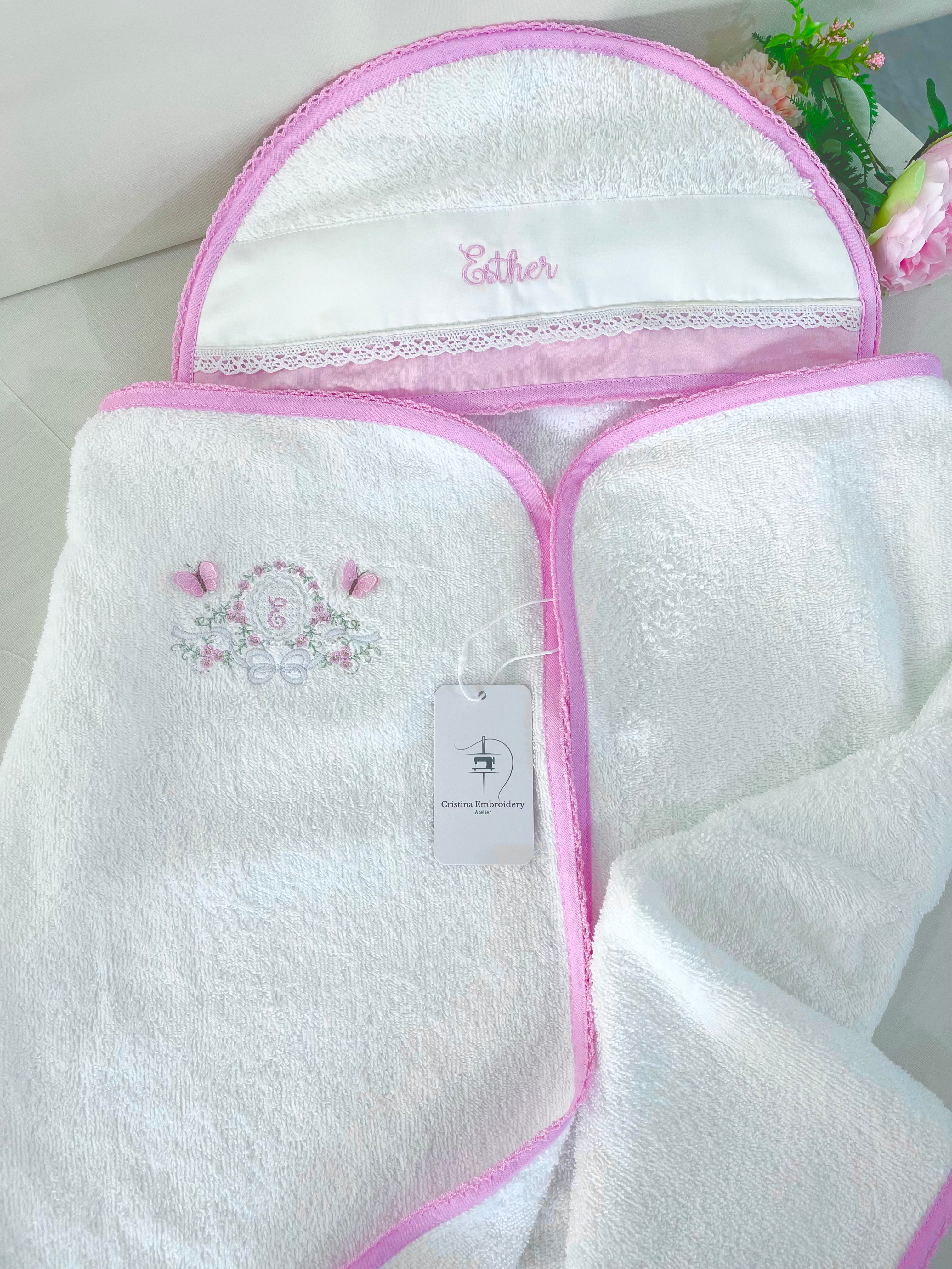 Toalha De Banho para Bebê Com Capuz Redondo/ Baby Round Hooded Bath Towel Handmade
