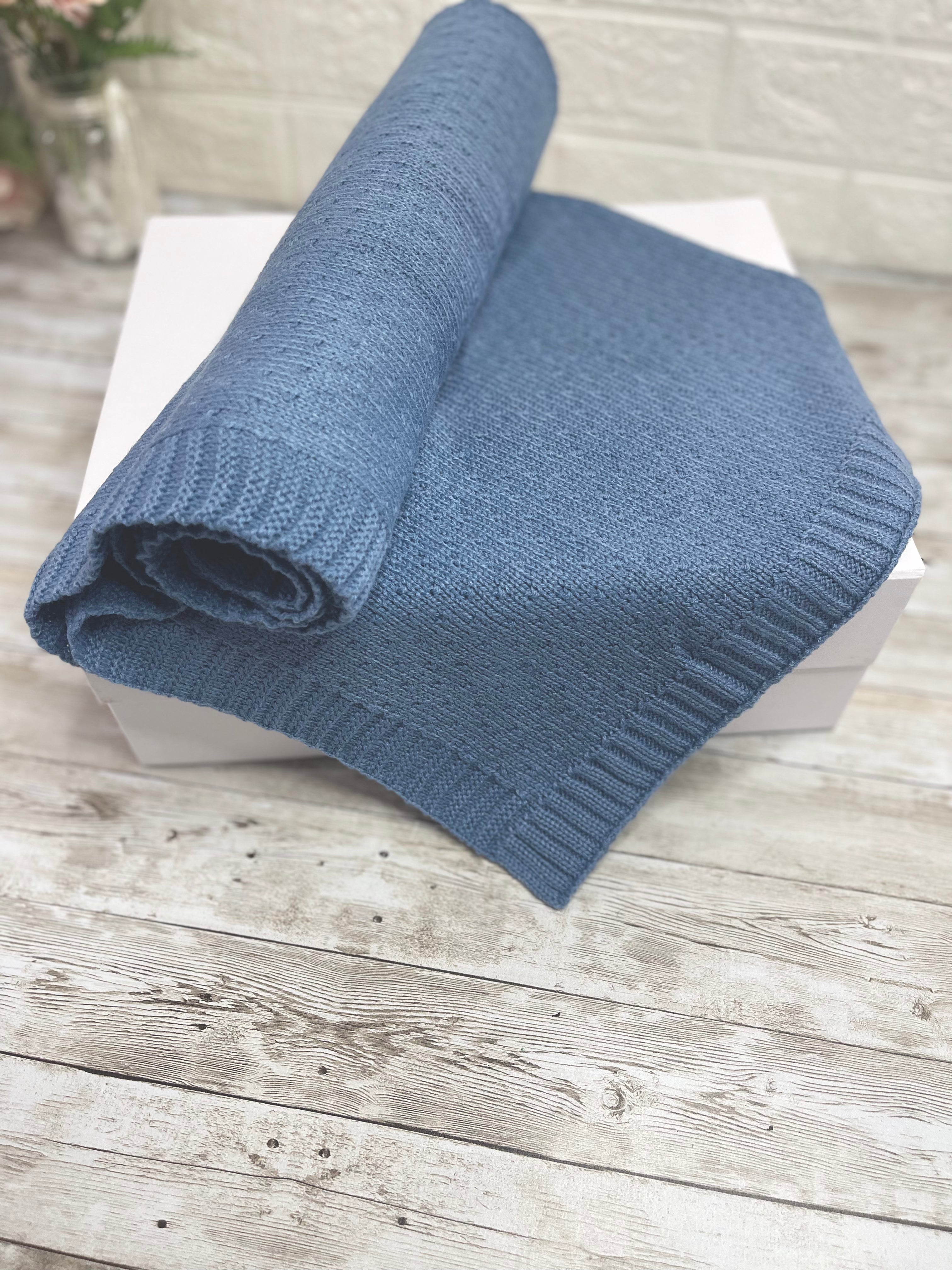 Royal Blue -  Baby Blanket Knitted
