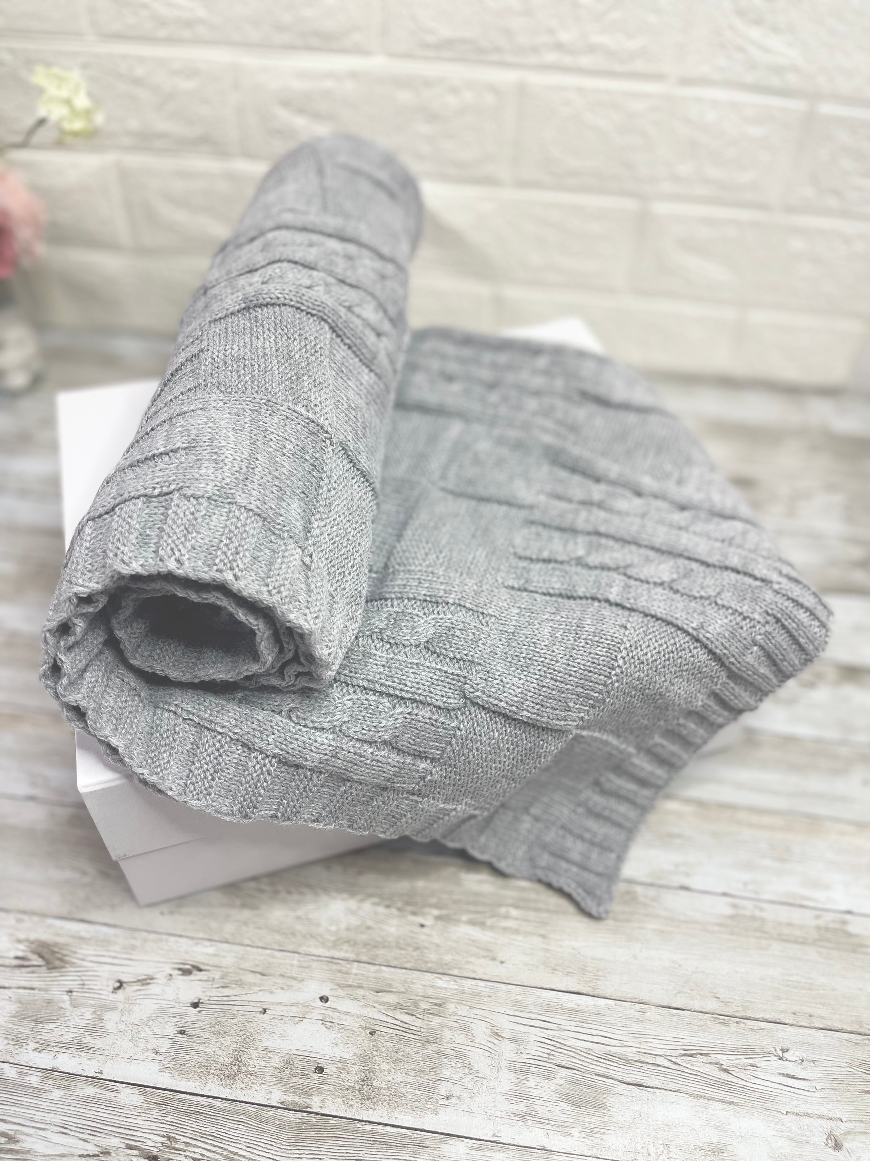 Light Gray - Luxury Baby Blanket Knitted