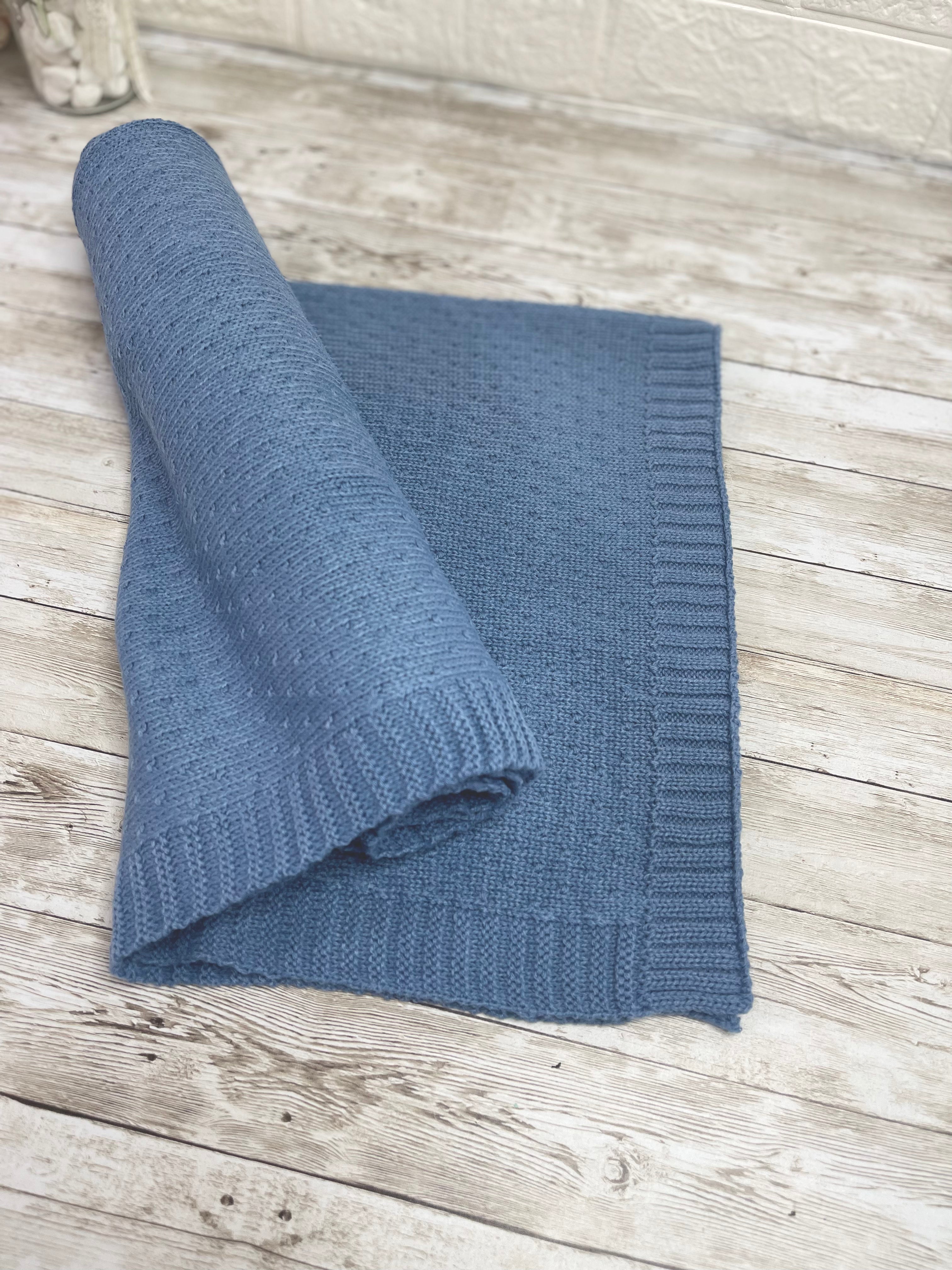 Royal Blue -  Baby Blanket Knitted