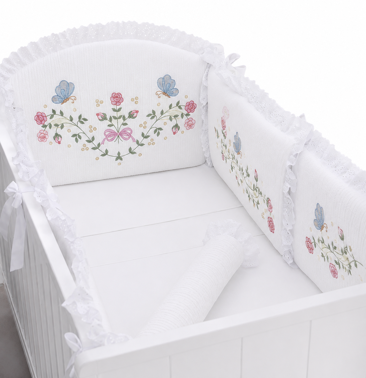 Embroidery Cot Bumper Set – Headboard