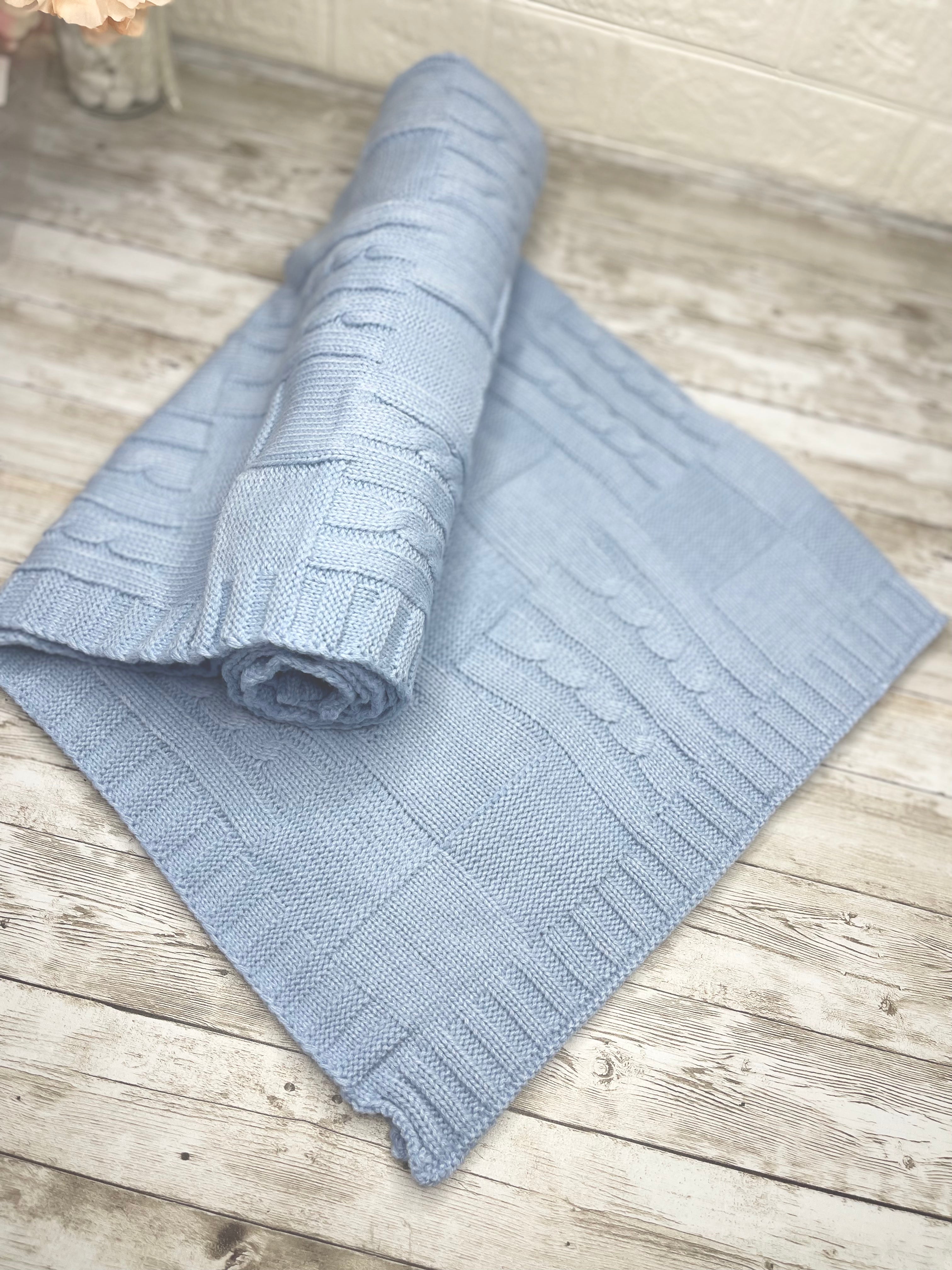 Baby Blue - Luxury Baby Blanket Knitted